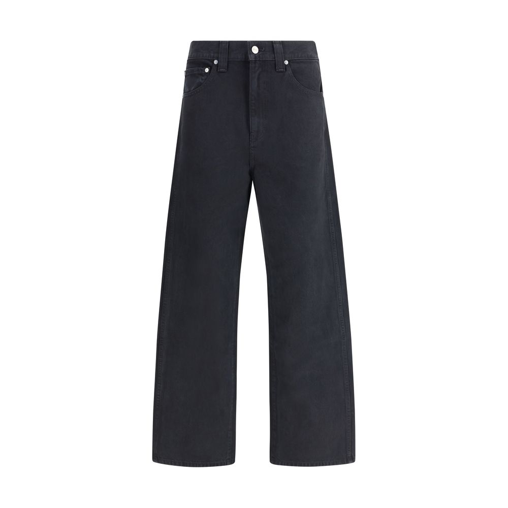 Khaite Black Cotton Straight-Leg Jeans - Luxe Nova