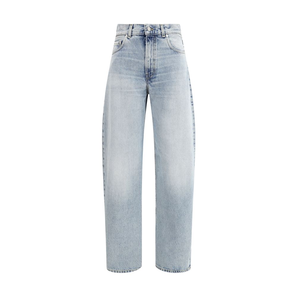 Haikure Blue Cotton Relaxed Fit Jeans