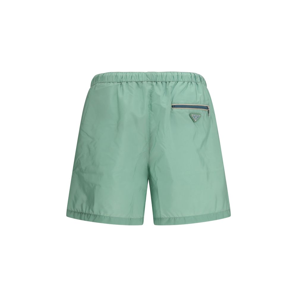 Prada Bicolor Recycled Polyamide Shorts
