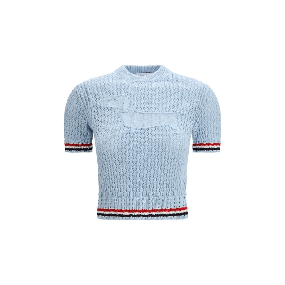 Thom Browne Blue Cotton T-Shirt