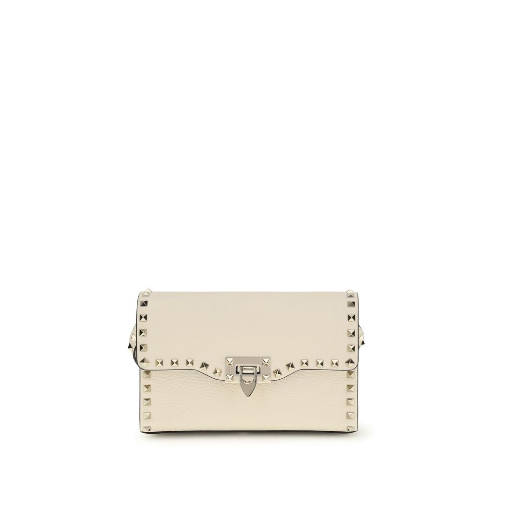 Valentino Garavani Beige Calf Leather Bos Taurus Shoulder Bag - Luxe Nova