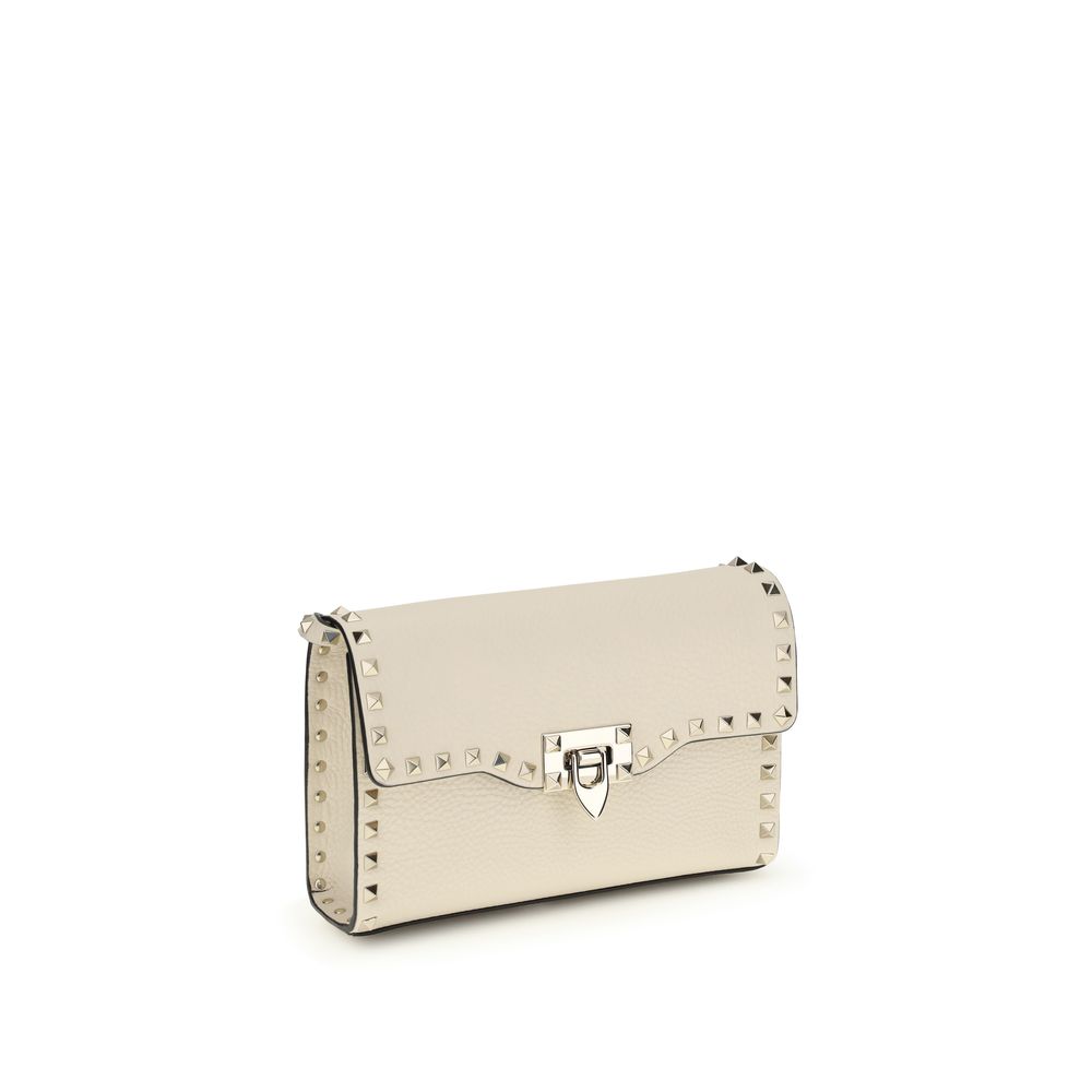 Valentino Garavani Beige Calf Leather Bos Taurus Shoulder Bag - Luxe Nova