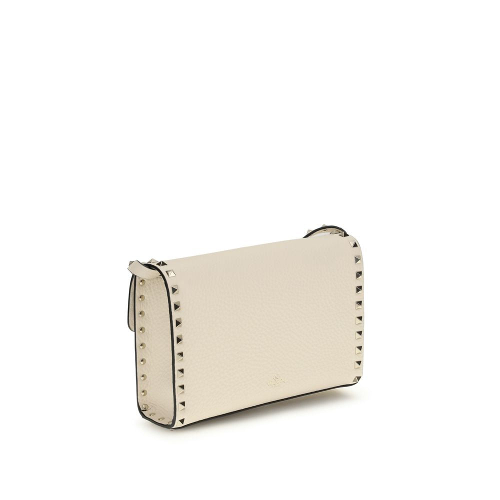 Valentino Garavani Beige Calf Leather Bos Taurus Shoulder Bag - Luxe Nova