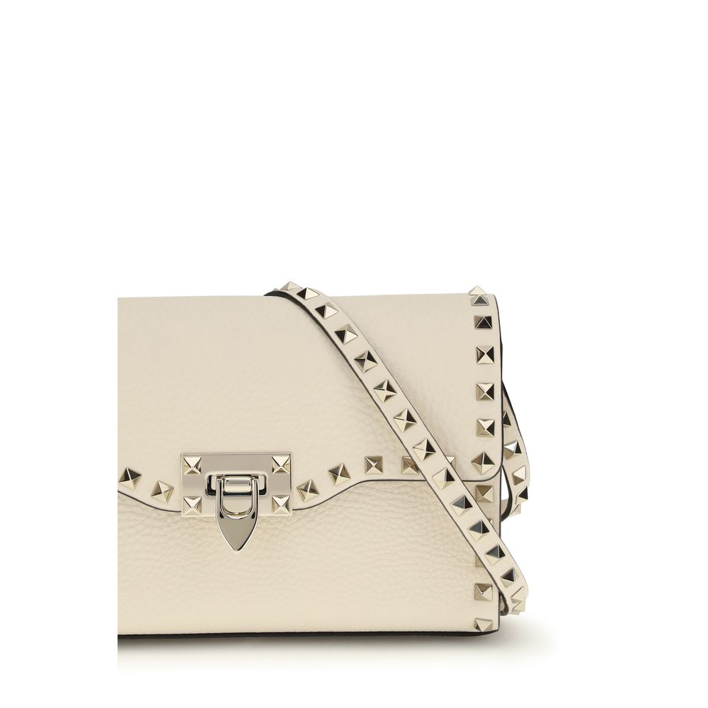 Valentino Garavani Beige Calf Leather Bos Taurus Shoulder Bag - Luxe Nova