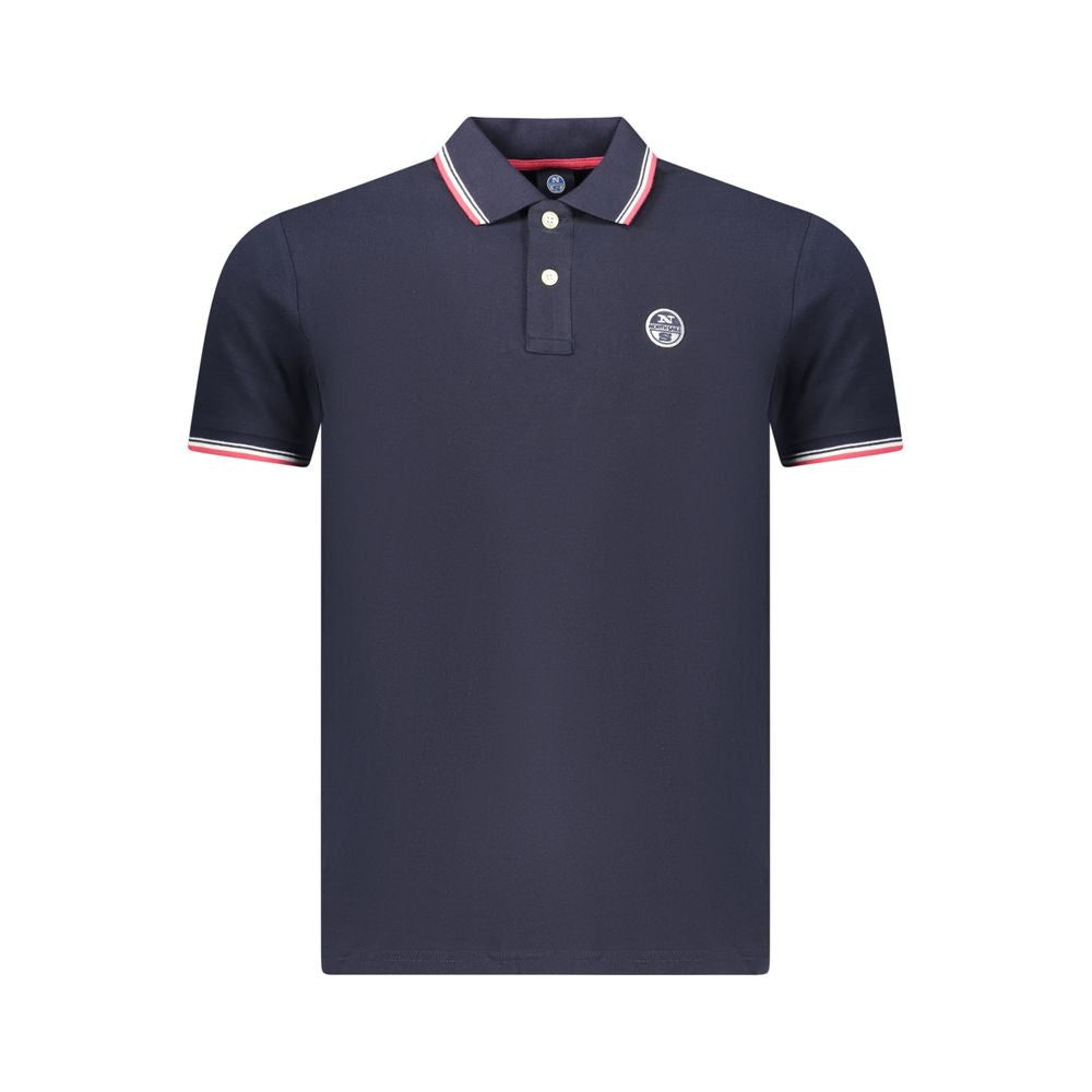 North Sails Blue Cotton Men Polo Shirt - Luxe Nova