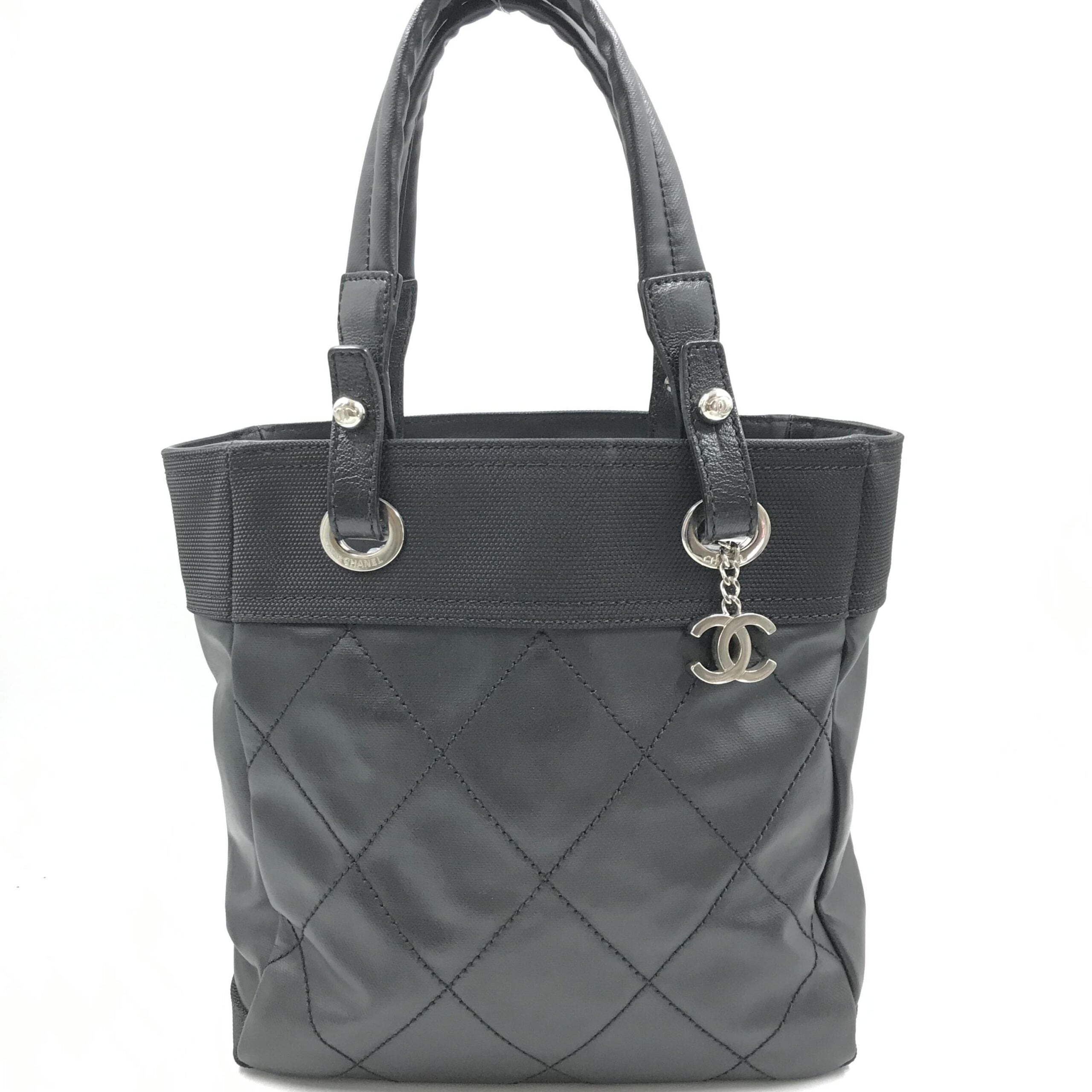 Chanel Black Canvas Paris-Biarritz Tote PM Handbag
