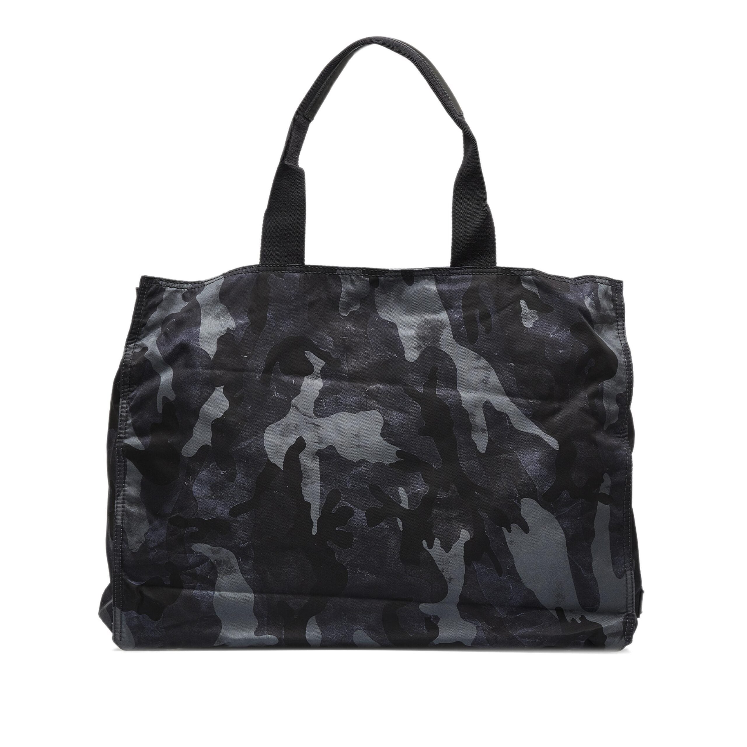 Prada Black Camouflage Tessuto Nylon Tote Bag