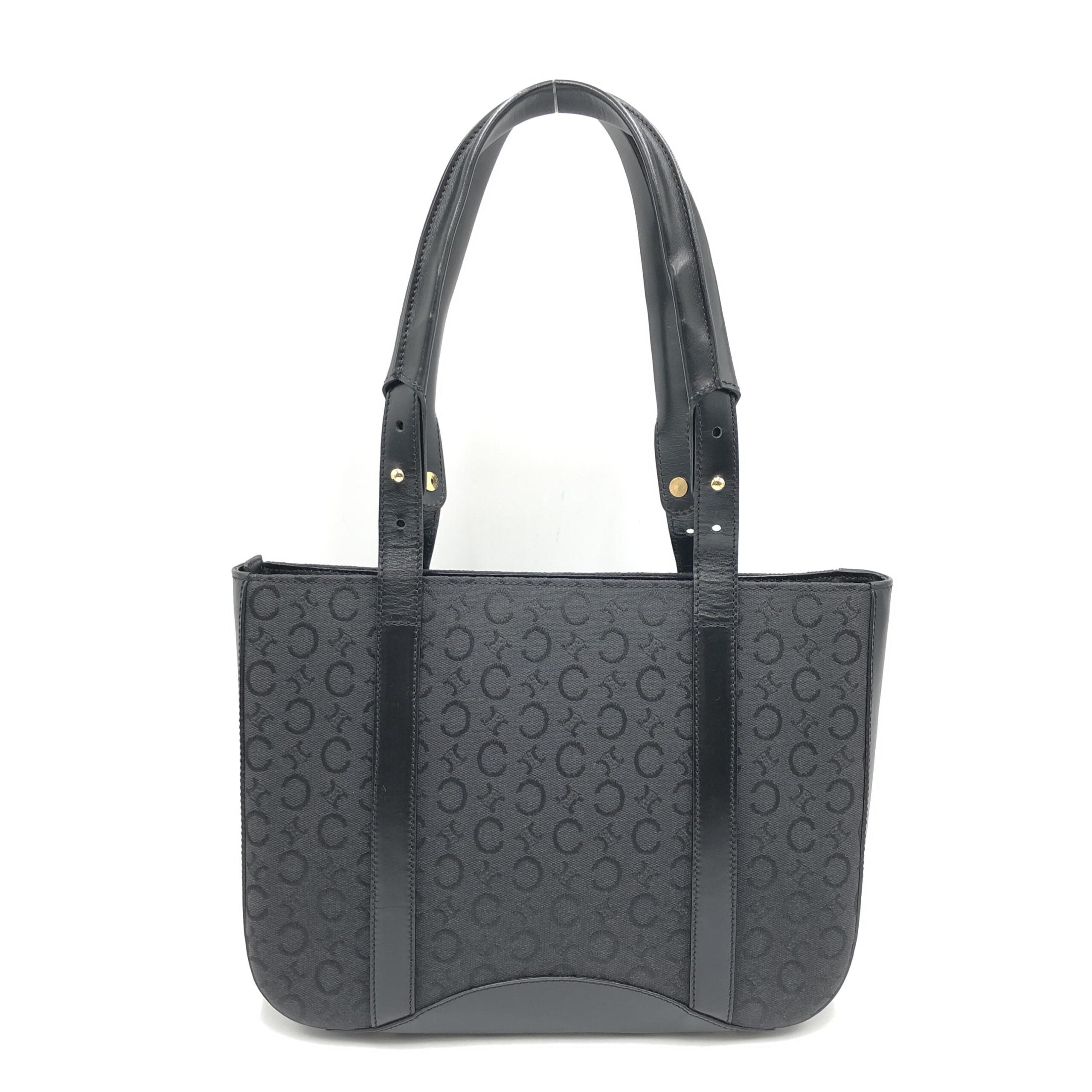 Celine Black C Macadam Canvas Tote Bag
