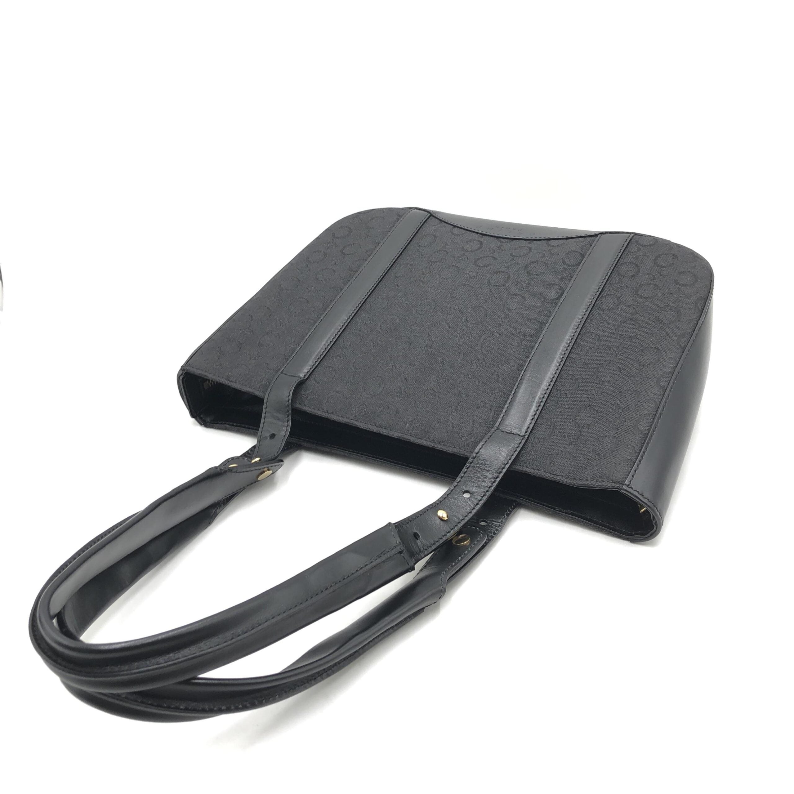 Celine Black C Macadam Canvas Tote Bag