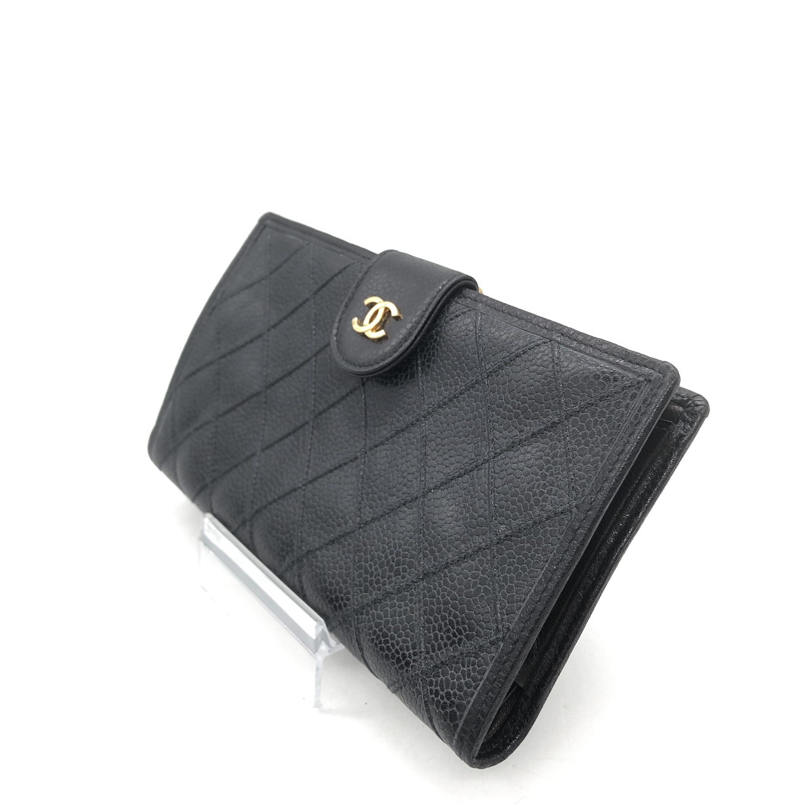 Chanel Black Quilted Leather Long Wallet