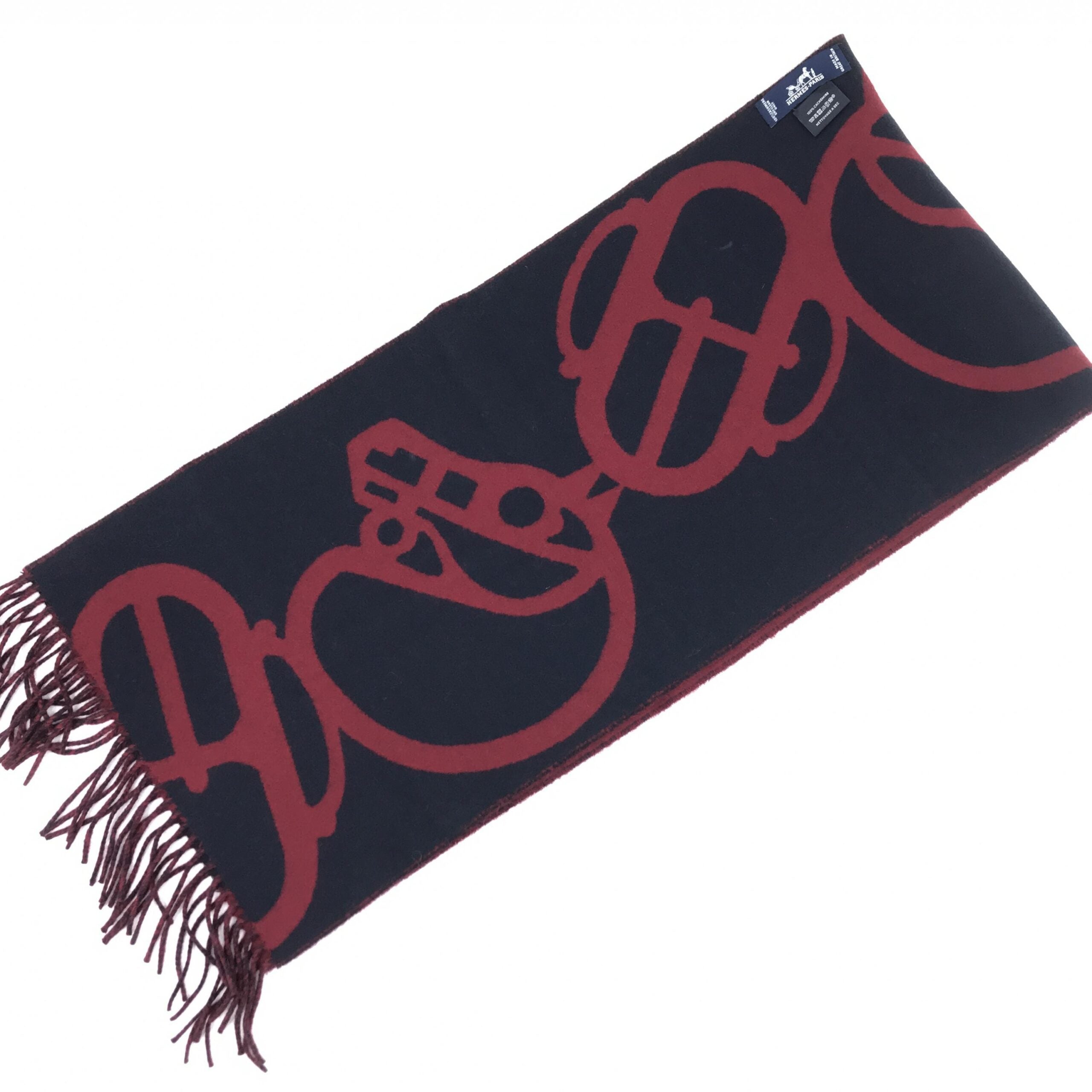 Hermès Cashmere Muffler In Burgundy Color