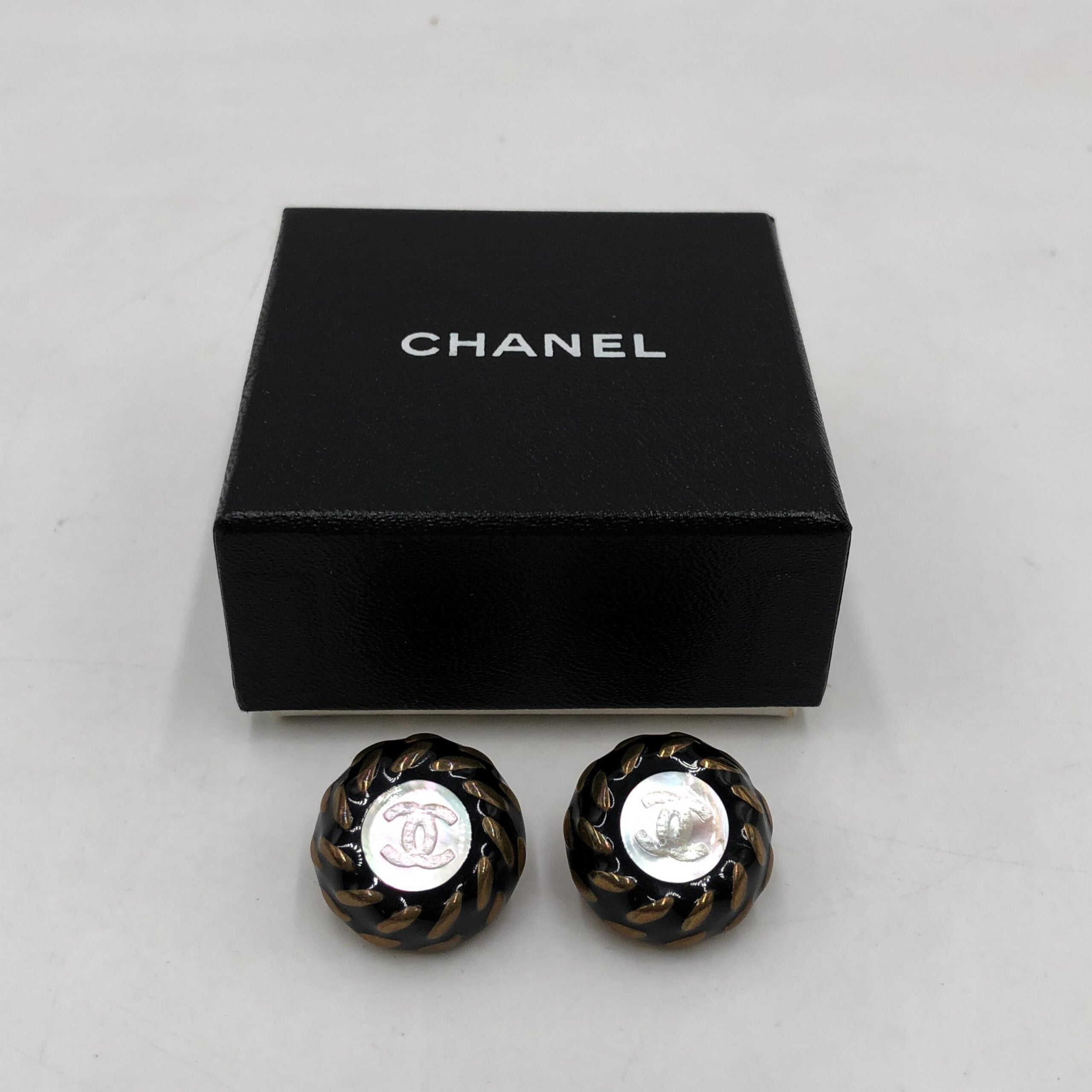 Chanel CC Button Clip-On Earrings