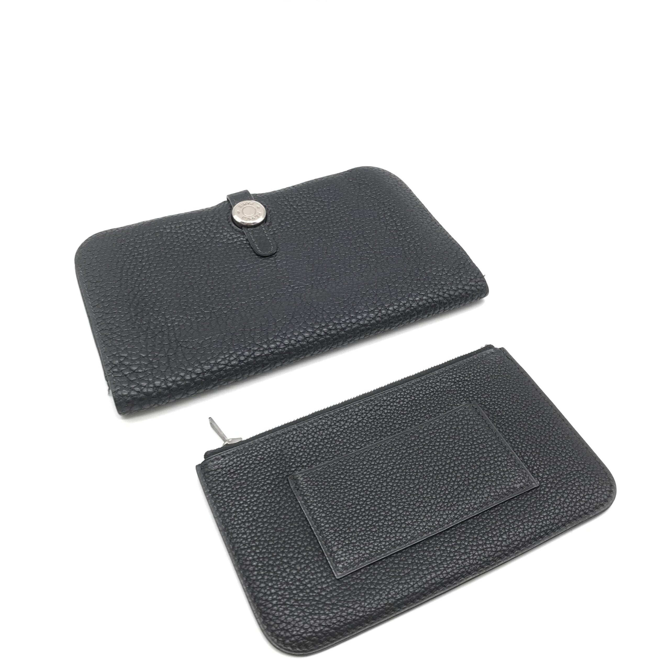 Hermès Dogon Leather Wallet In Black