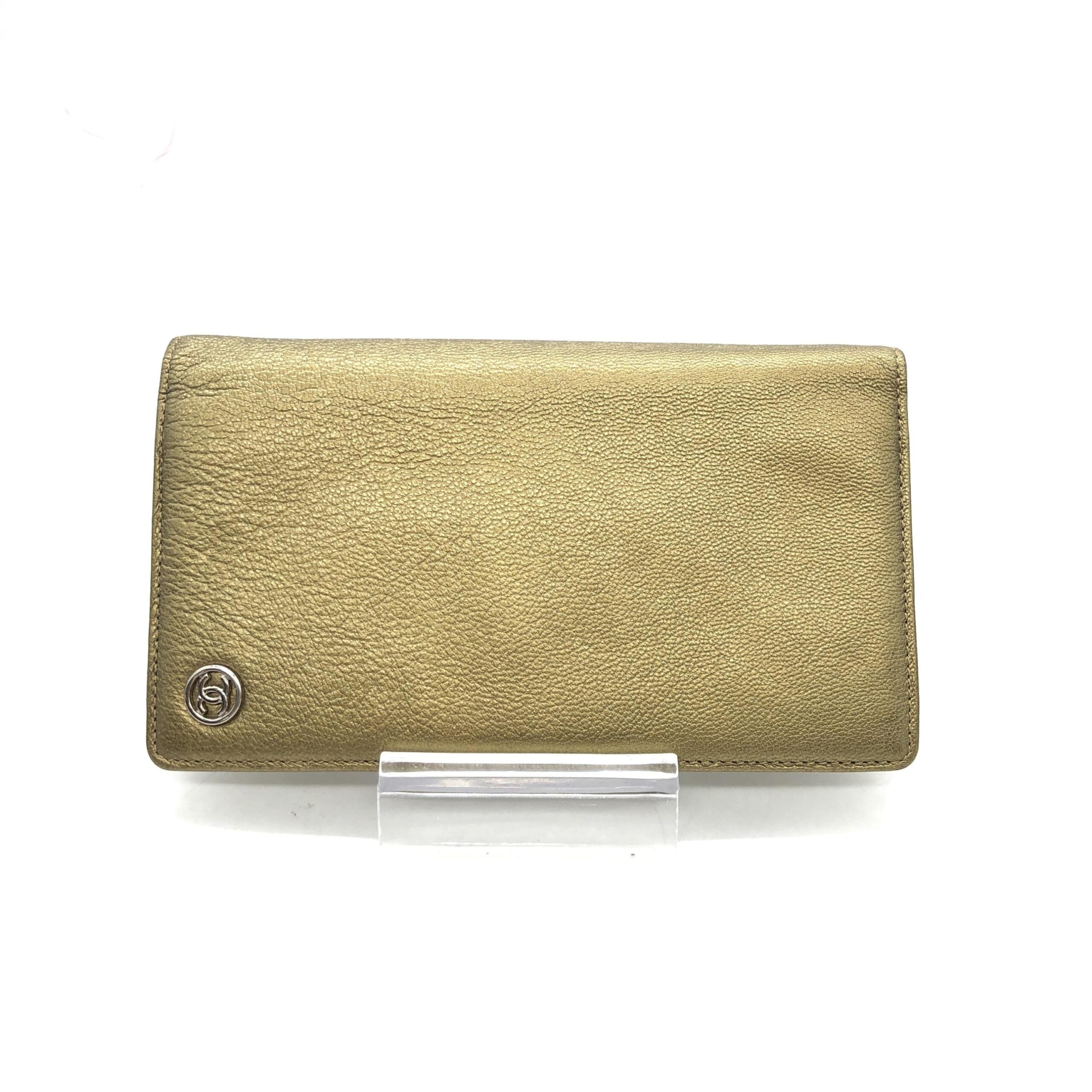 Chanel Gold Tone Caviar Leather Bifold Wallet