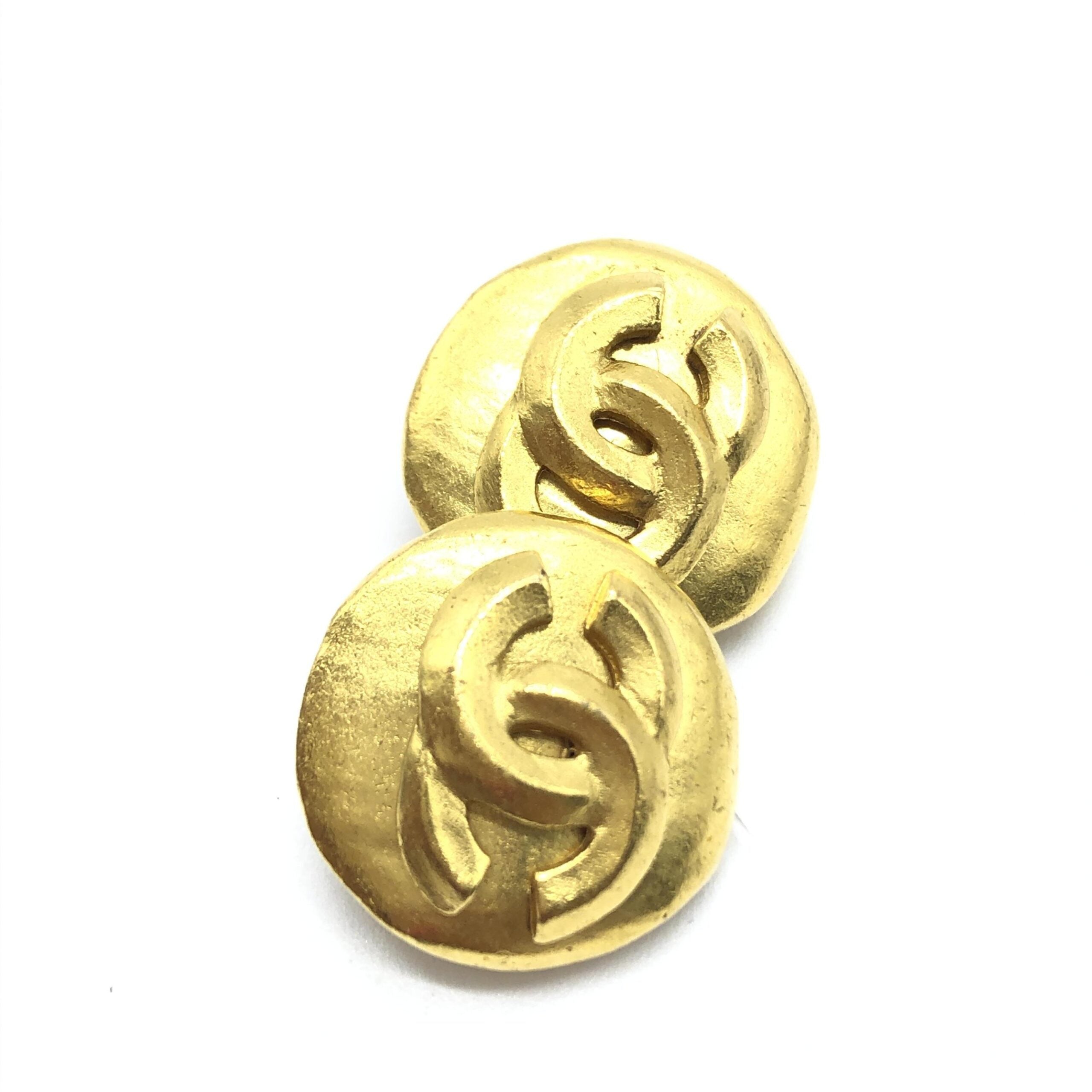 Chanel Gold Tone CC Clip-On Earrings
