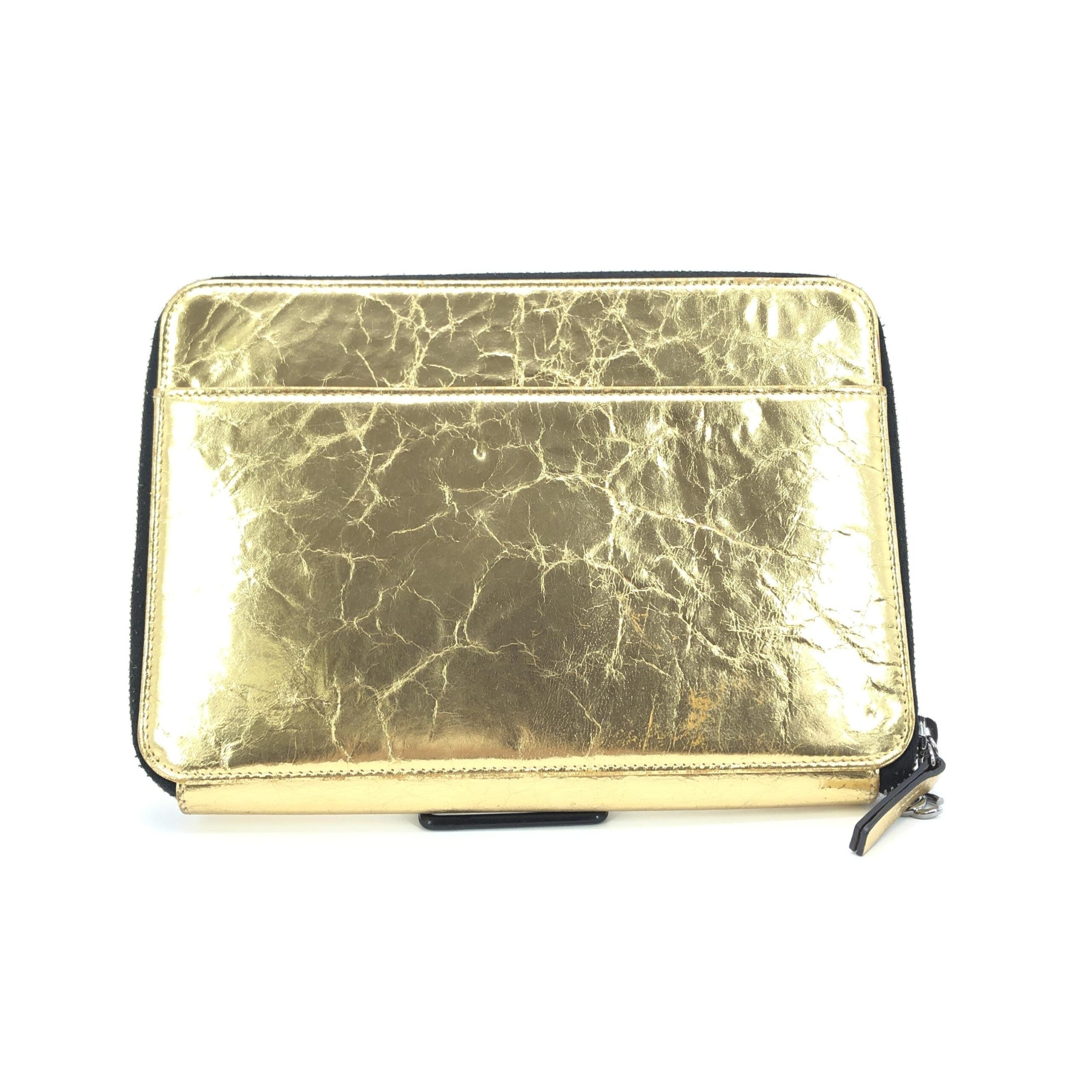 Chanel Gold Tone Votez Coco Zip Clutch
