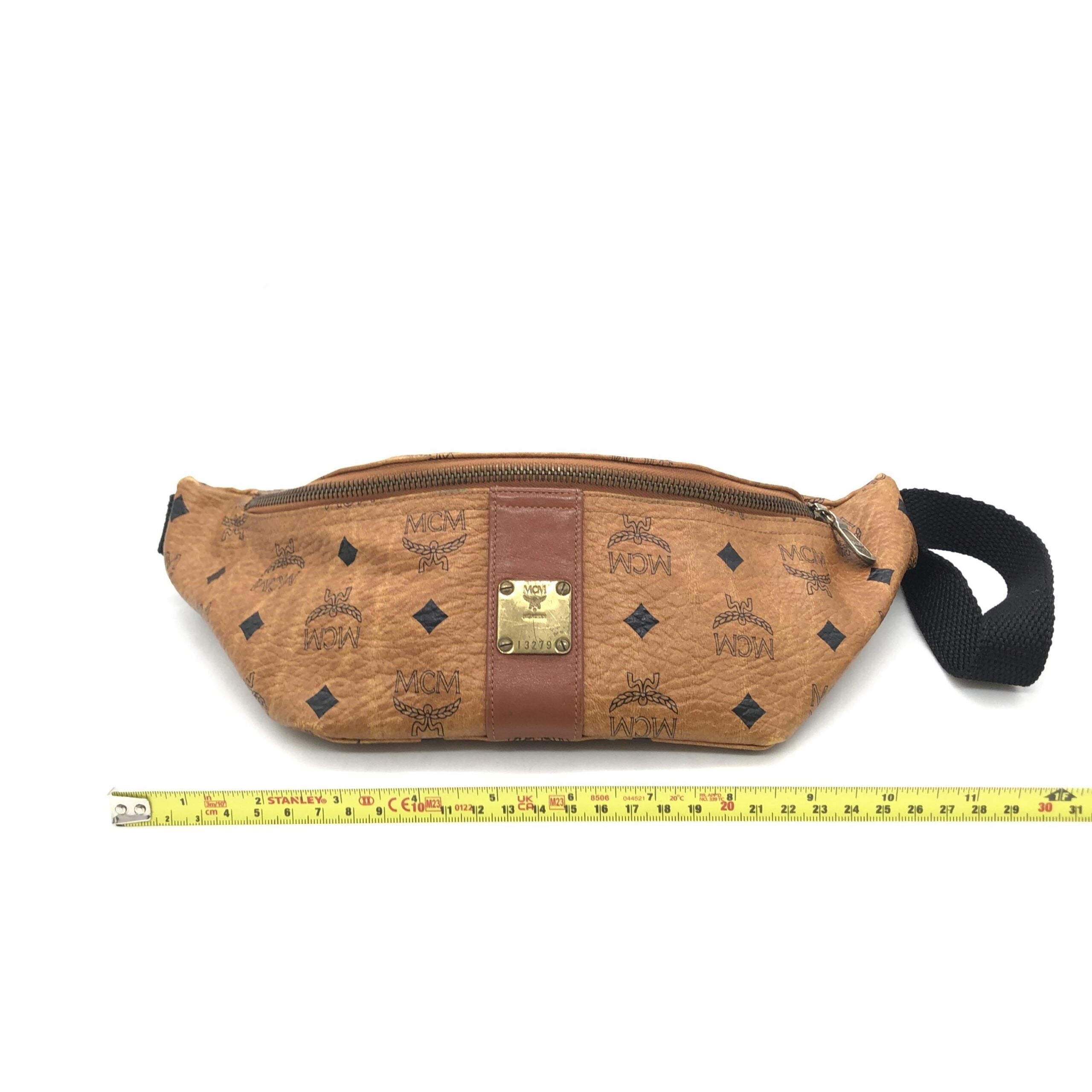 MCM Leather Waist Bag With Logo Pattern