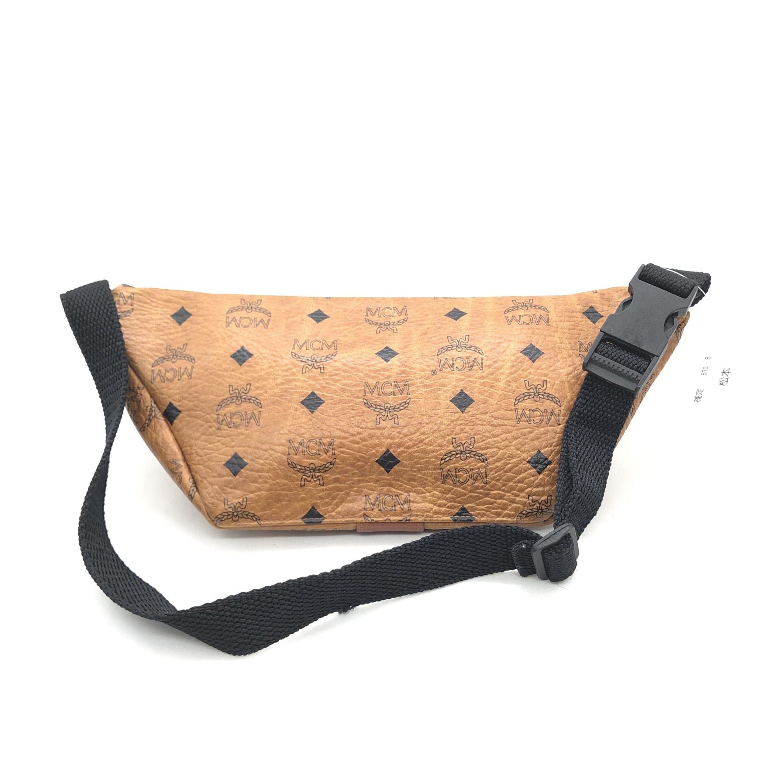 MCM Leather Waist Bag With Logo Pattern