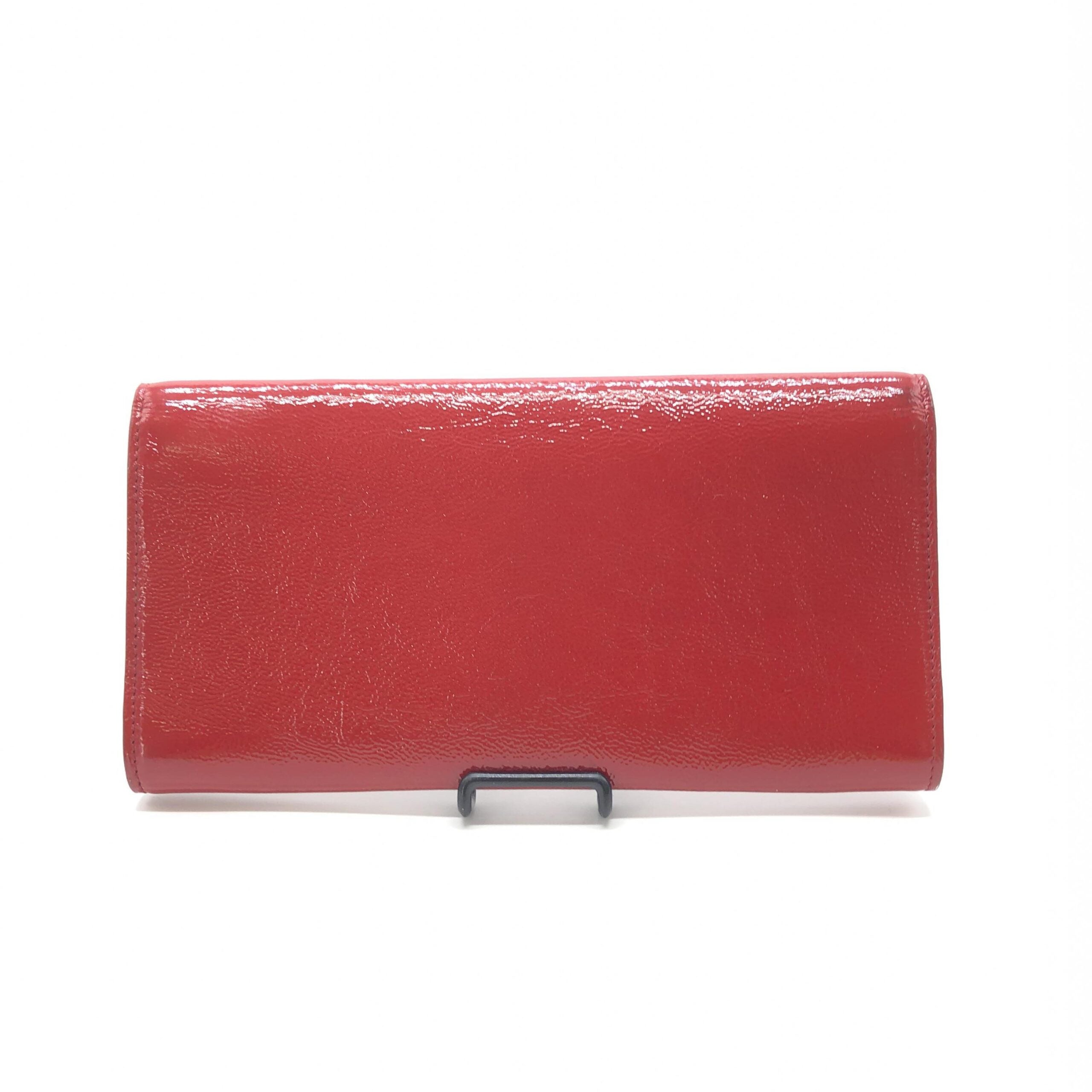 Saint Laurent Red Patent Leather Clutch Bag