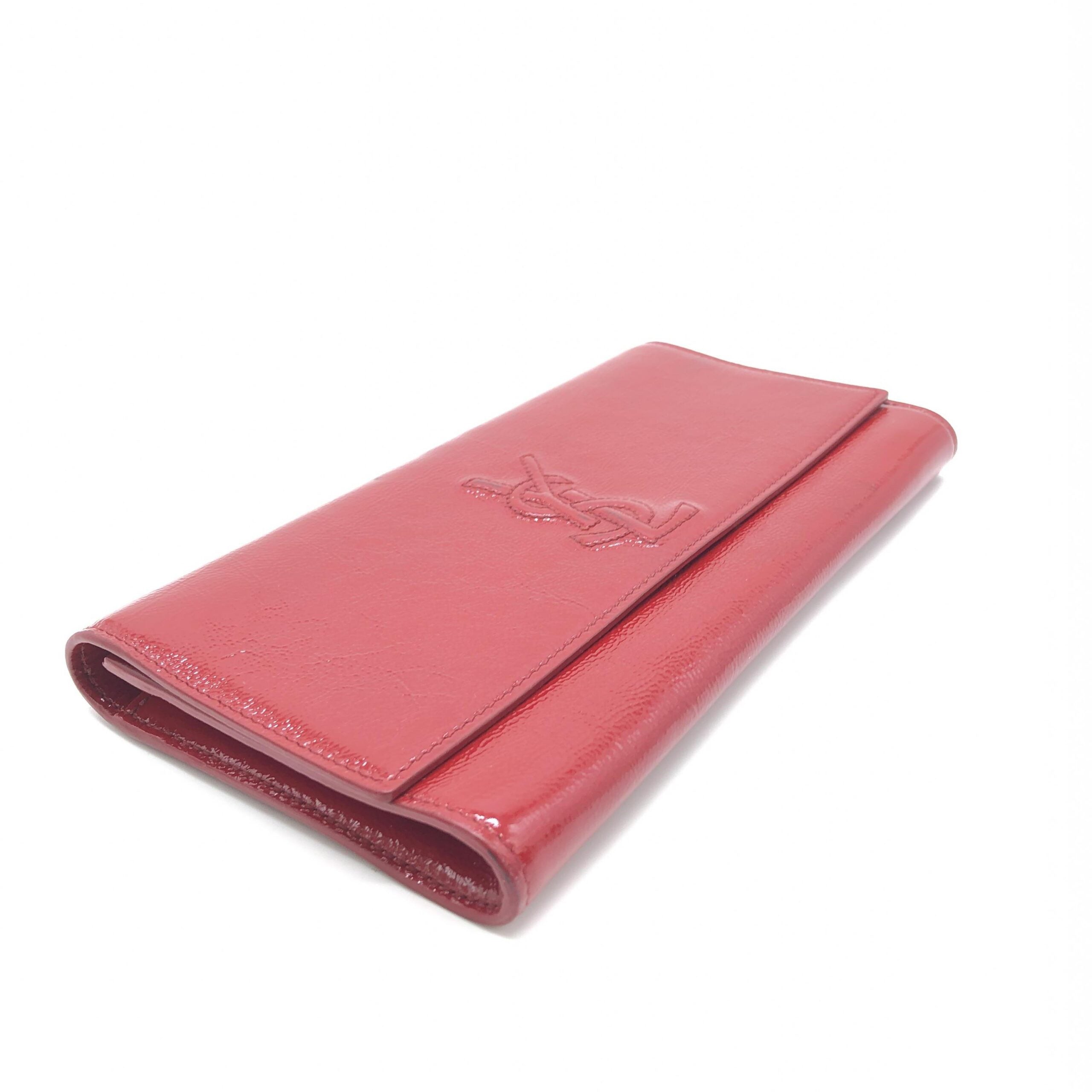 Saint Laurent Red Patent Leather Clutch Bag