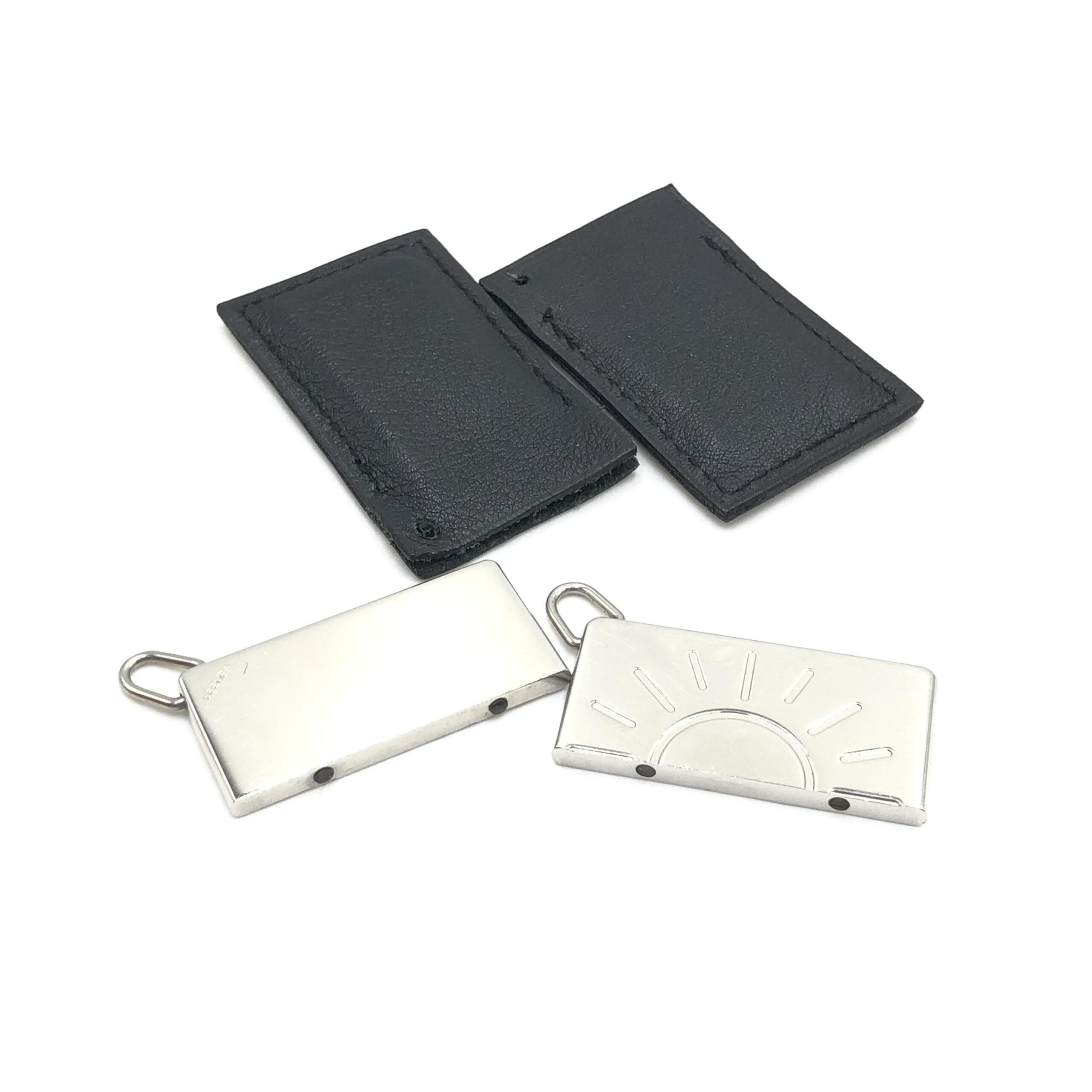 Hermès Silver Tone Half Sun Pendant Set