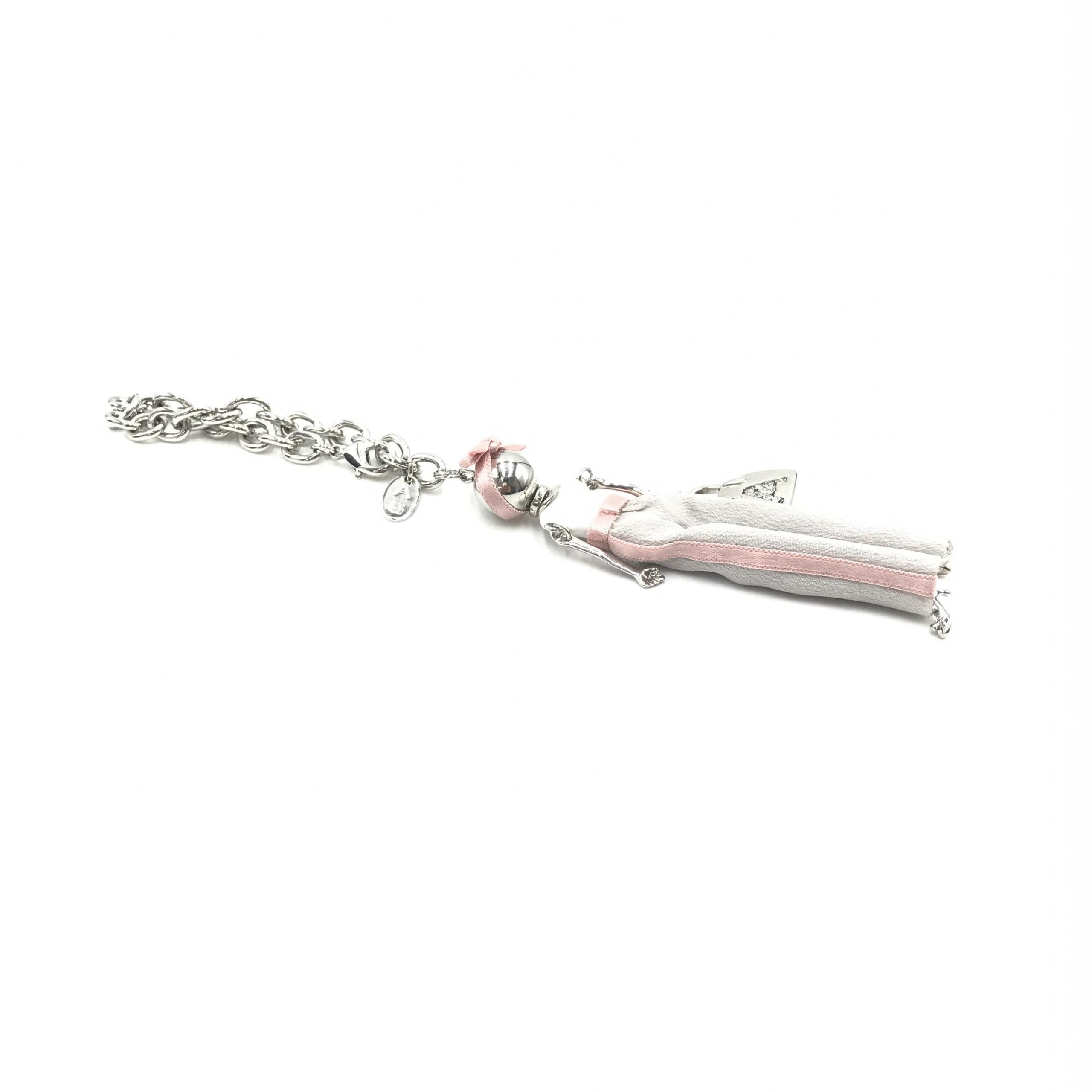 Anteprima Silver Chain With Pink Ribbon Detail