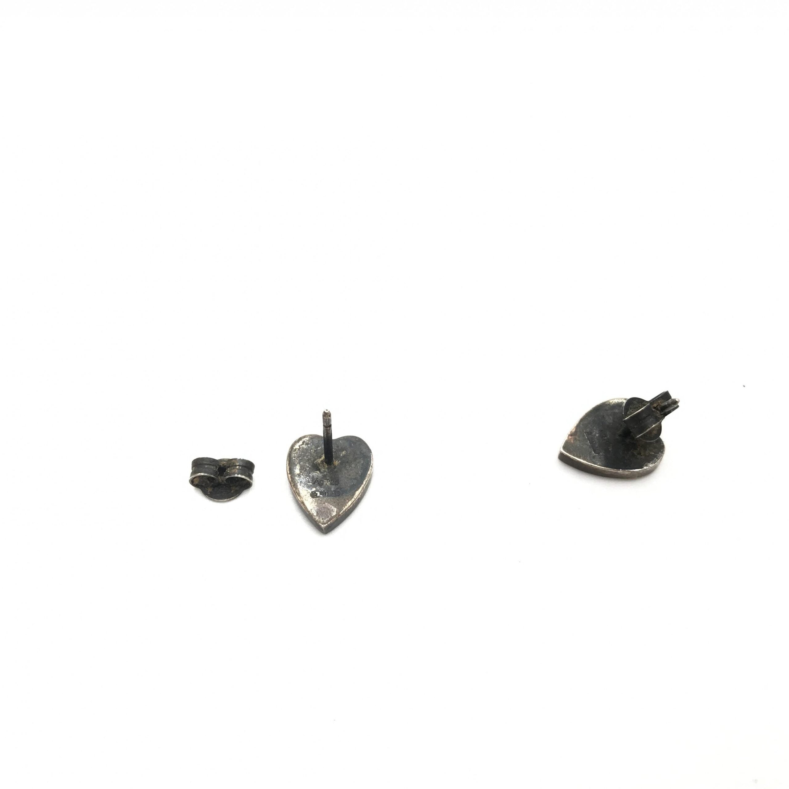 Gucci Silver 925 Heart Stud Earrings