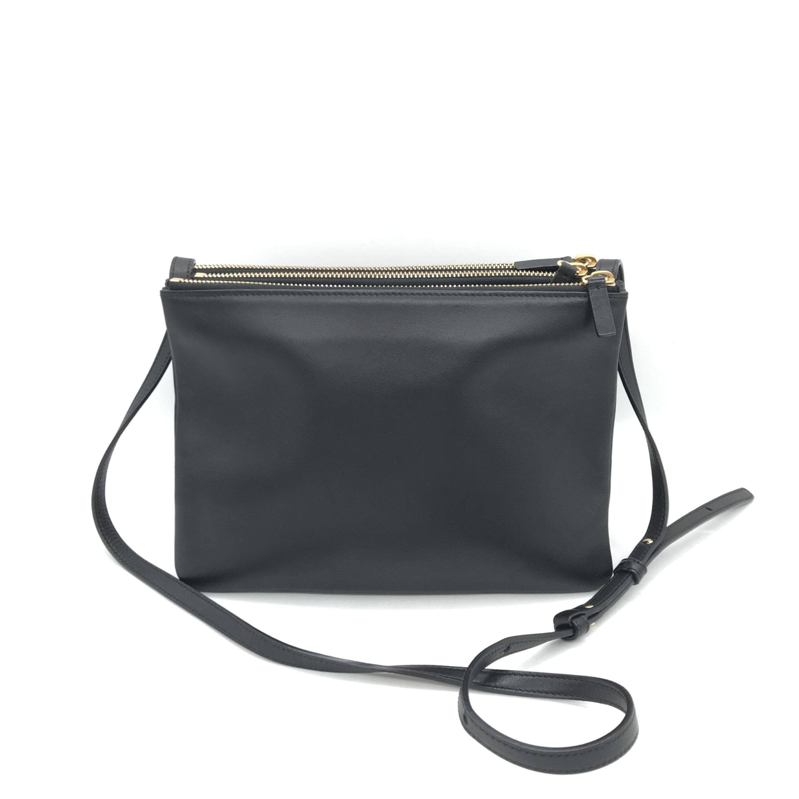 Celine Trio Black Leather Shoulder Bag