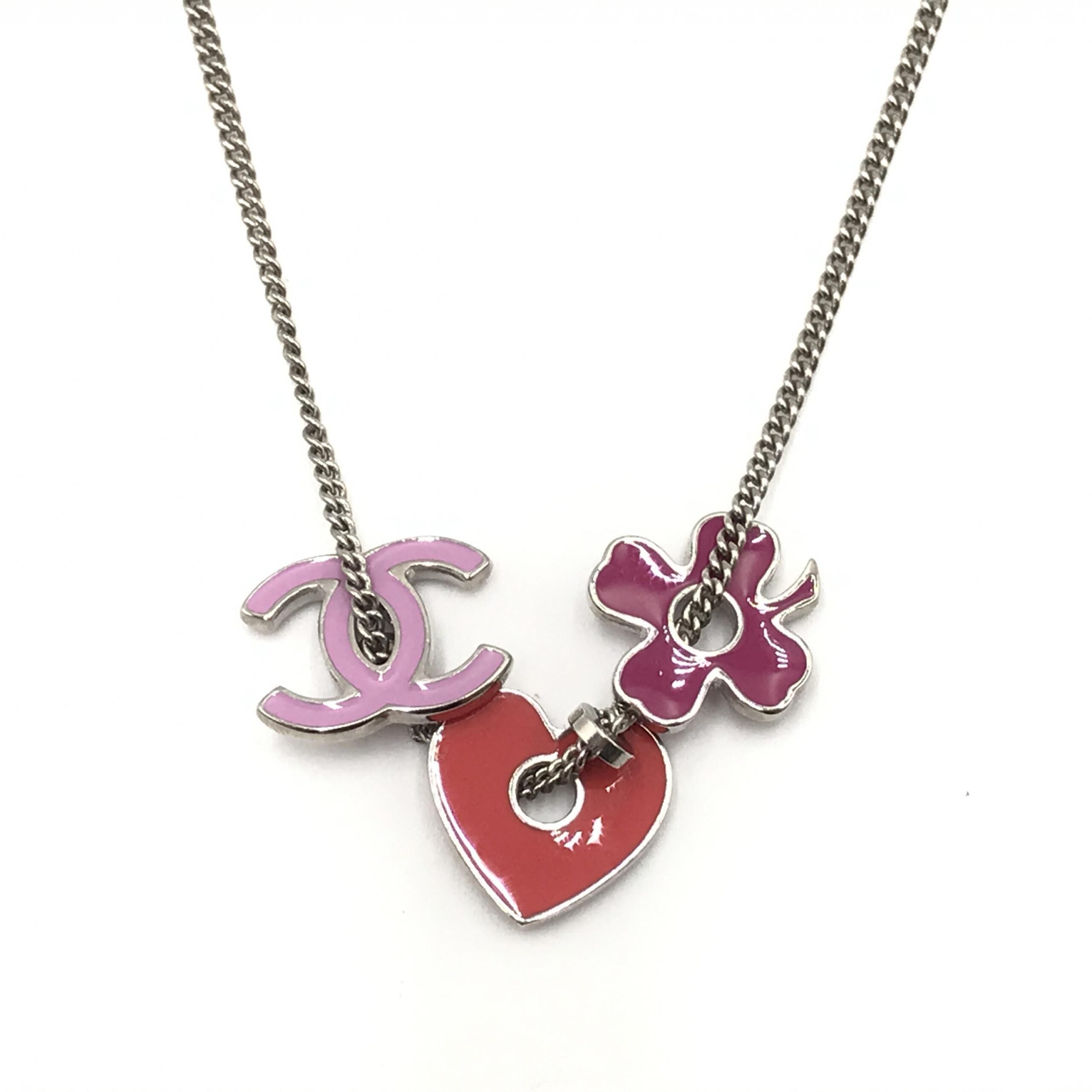 Chanel Vintage Heart And Charms Pendant Necklace