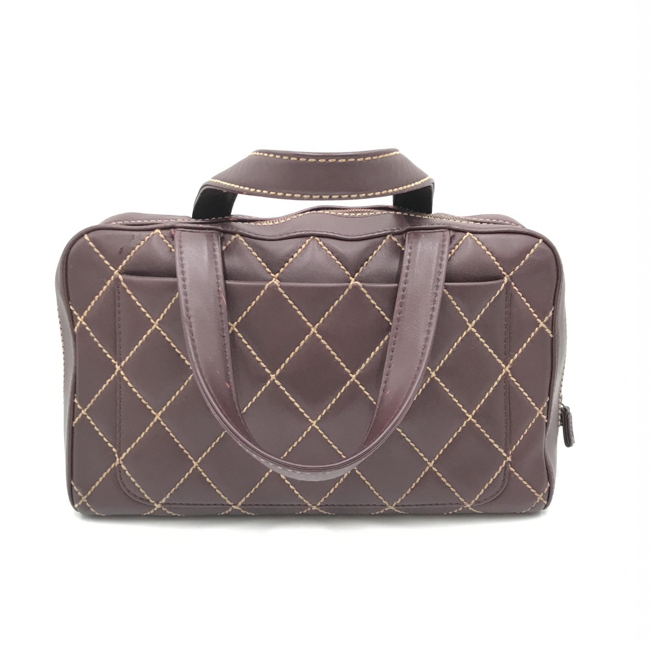 Chanel Wild Stitch Handbag Mini Boston Red