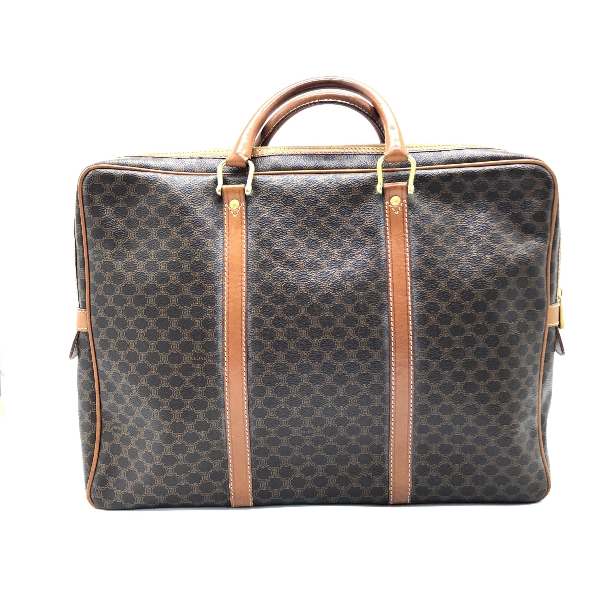 Celine Vintage Macadam Briefcase In Brown