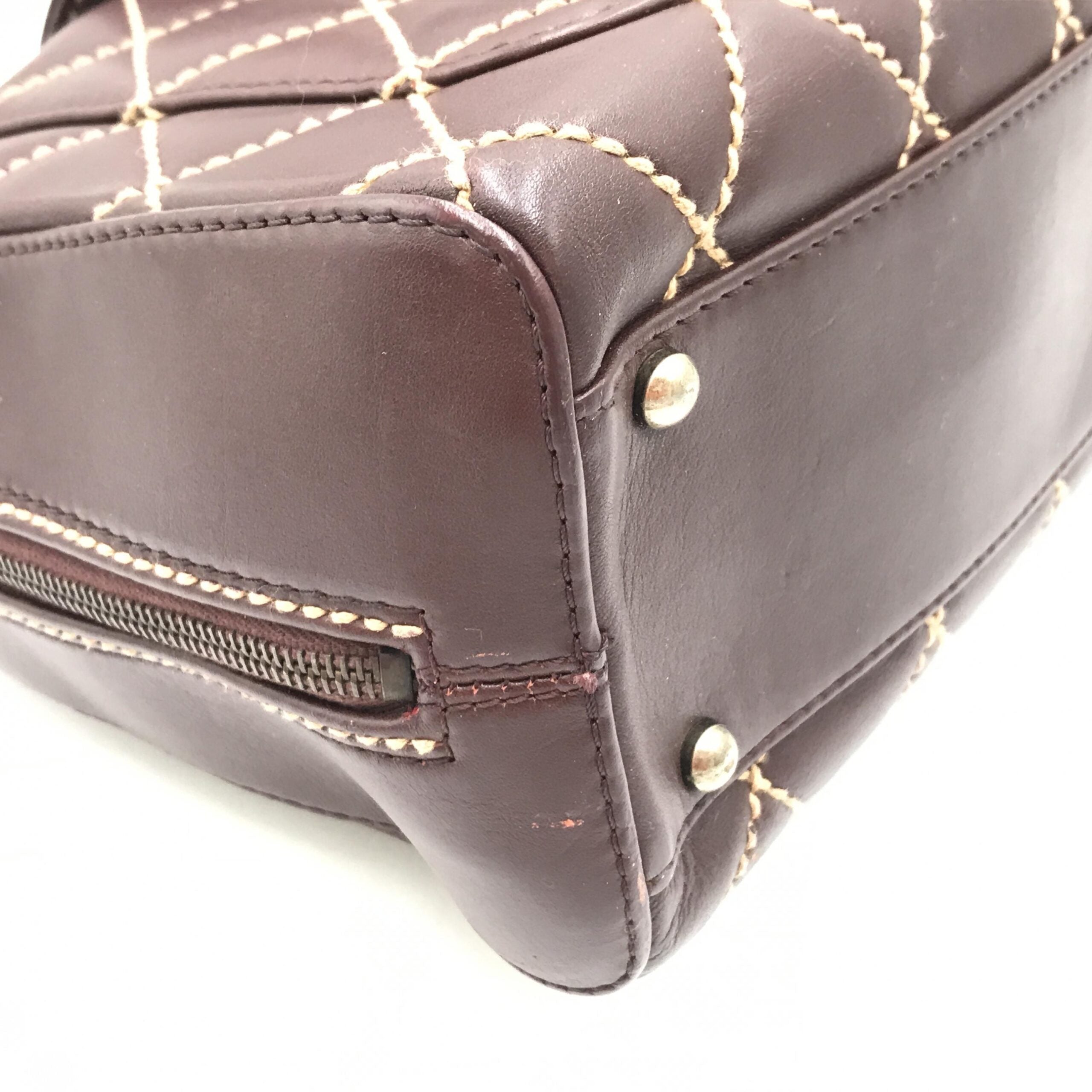 Chanel Wild Stitch Handbag Mini Boston Red