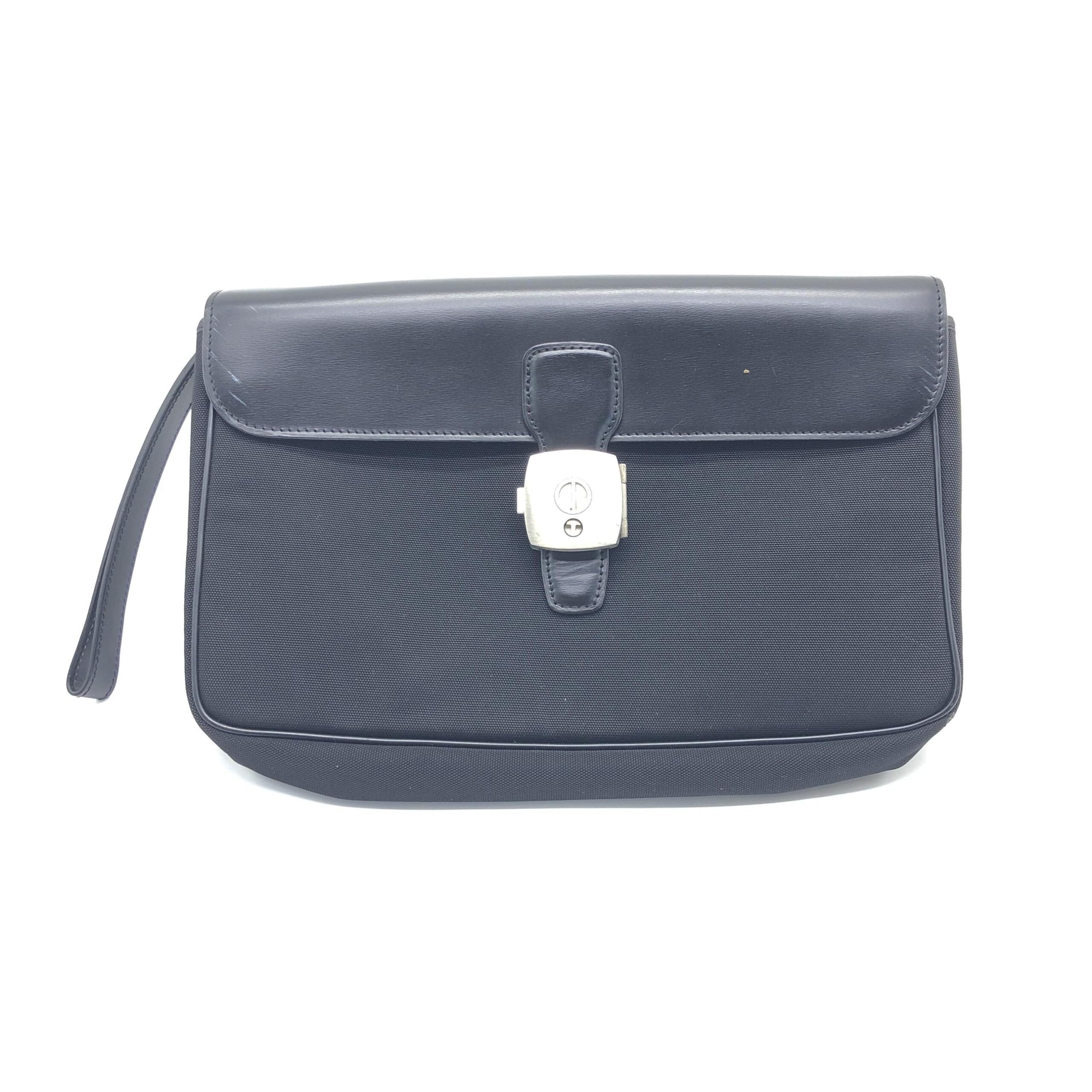 Dunhill Black Leather Clutch Bag
