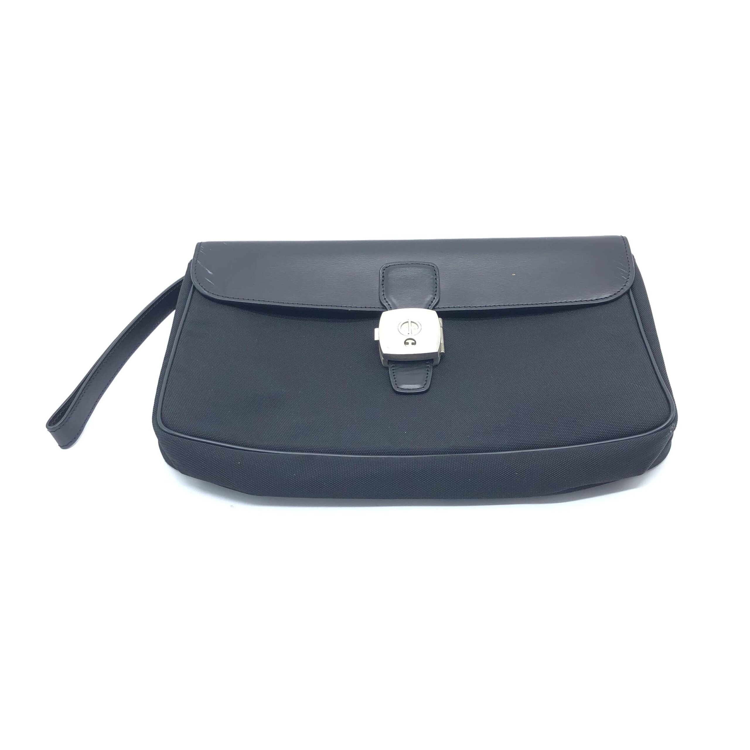 Dunhill Black Leather Clutch Bag
