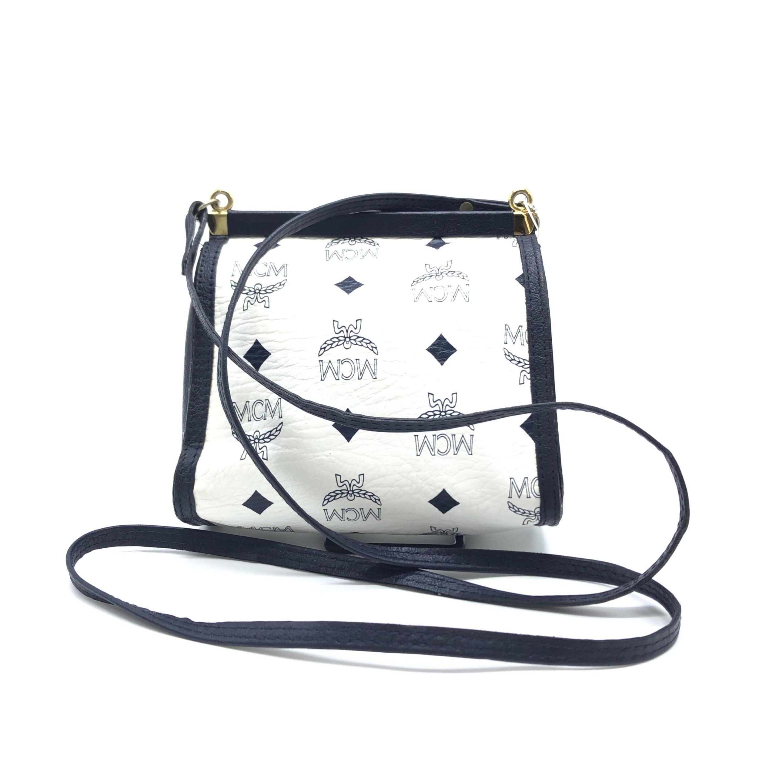 MCM Mini Crossbody Bag White Visetos