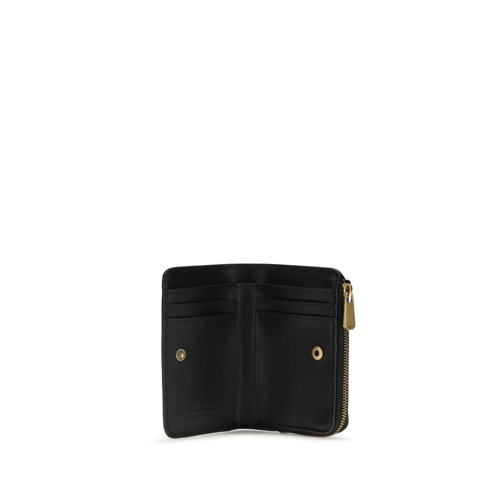 PINKO Black Calf Leather Bos Taurus Wallet - Luxe Nova