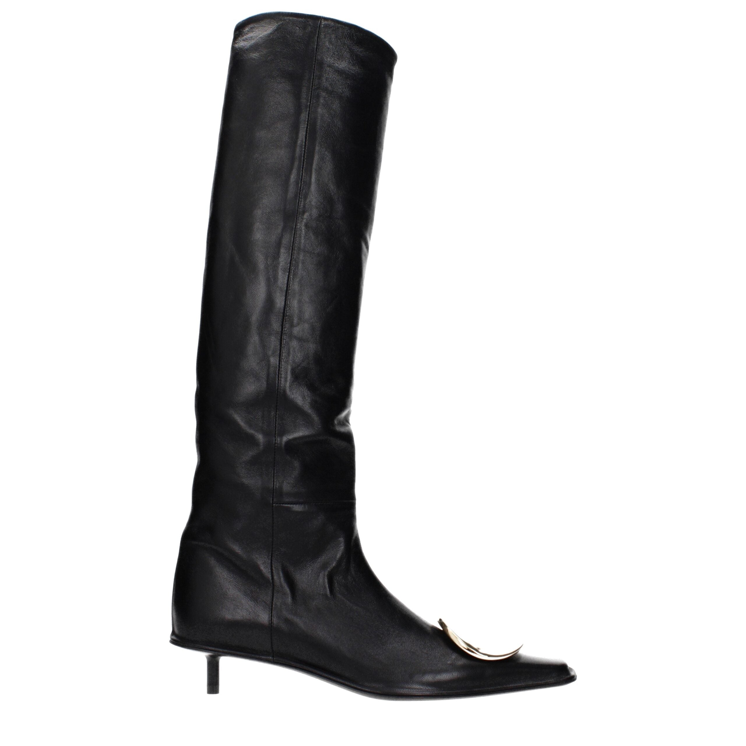 Jil Sander Black Leather Ankle Boots