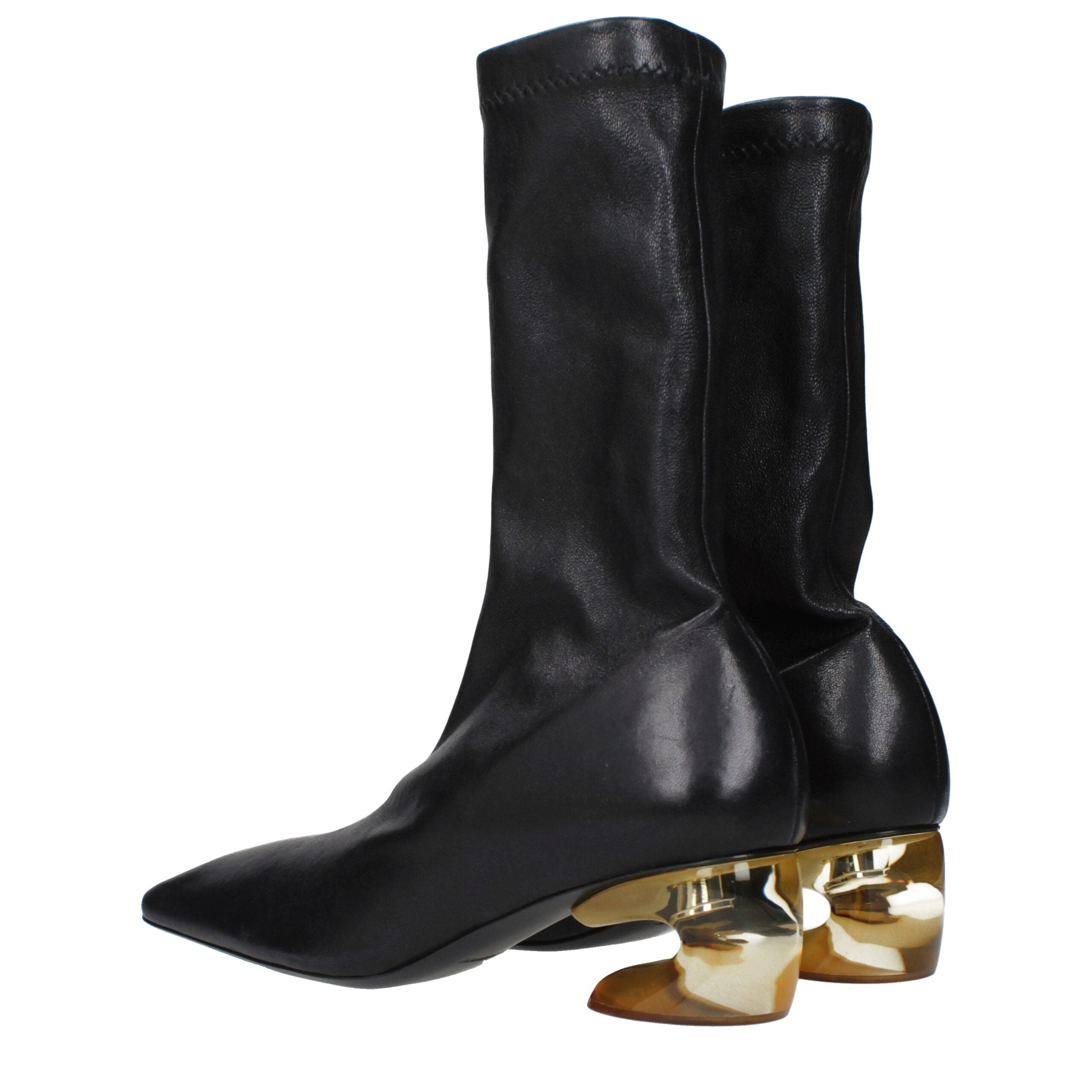 Jil Sander Black Leather Ankle Boots