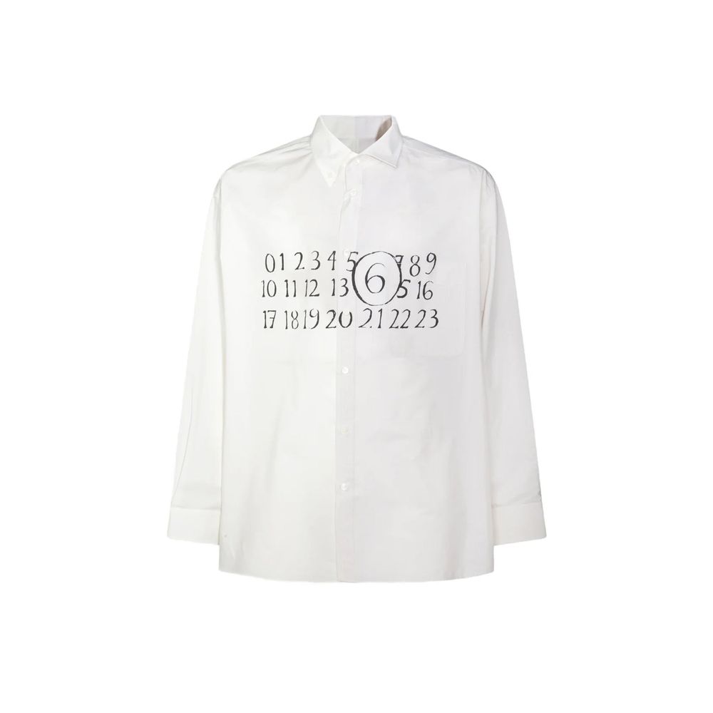 MM6 Maison Margiela White Cotton Pattern Shirt