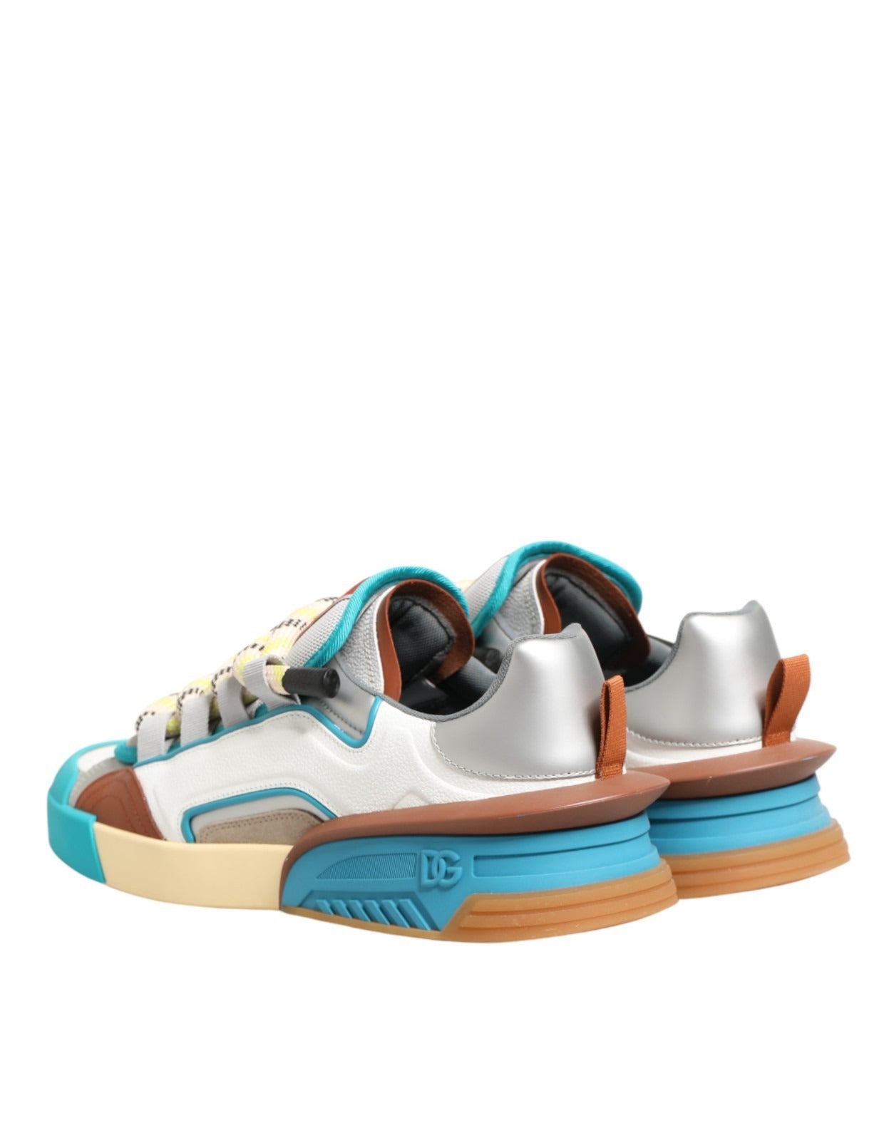 Dolce & Gabbana Multicolor Leather Low Top Sneakers Shoes