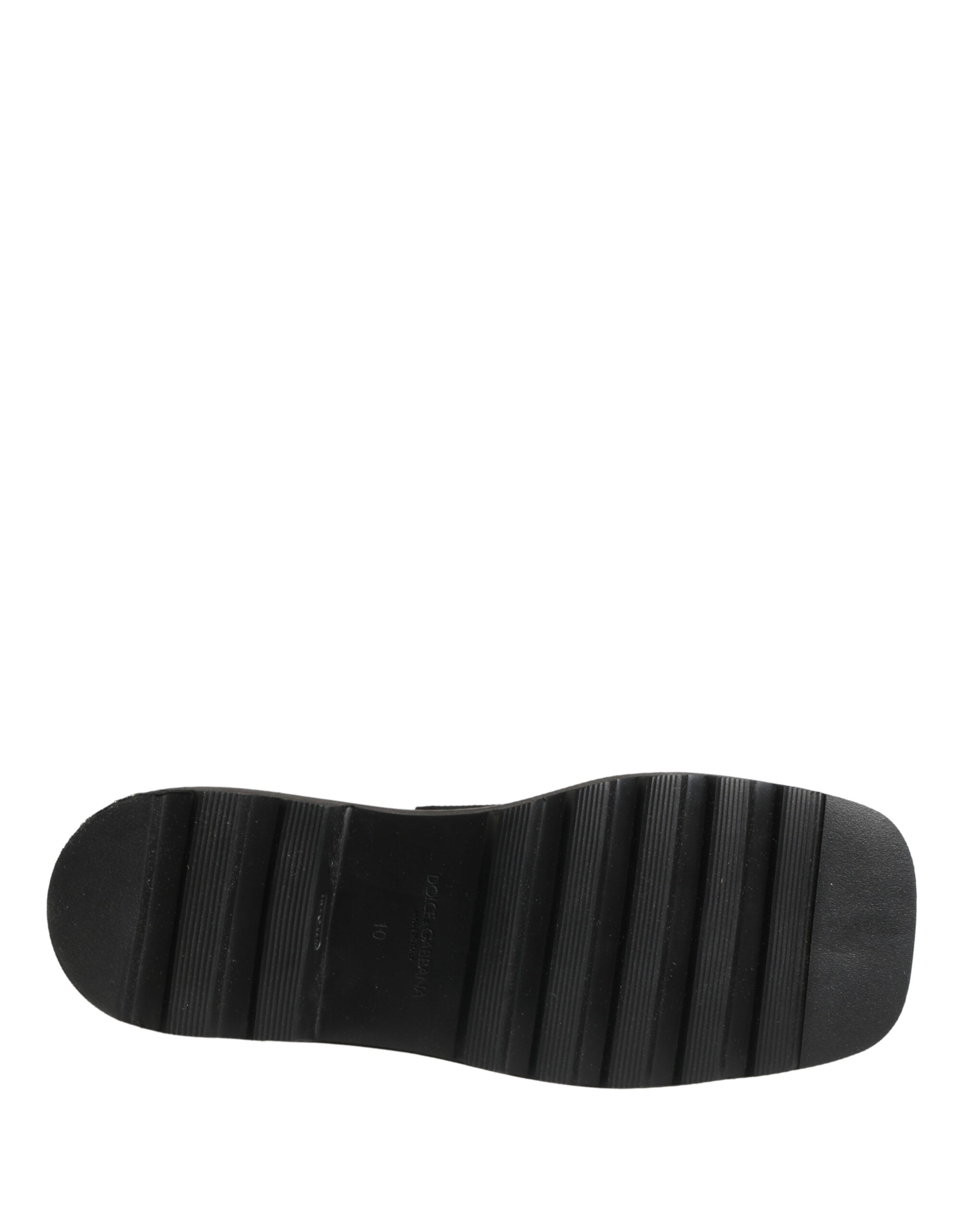 Dolce & Gabbana Black Leather Logo Plaque Ankle Boots Shoes