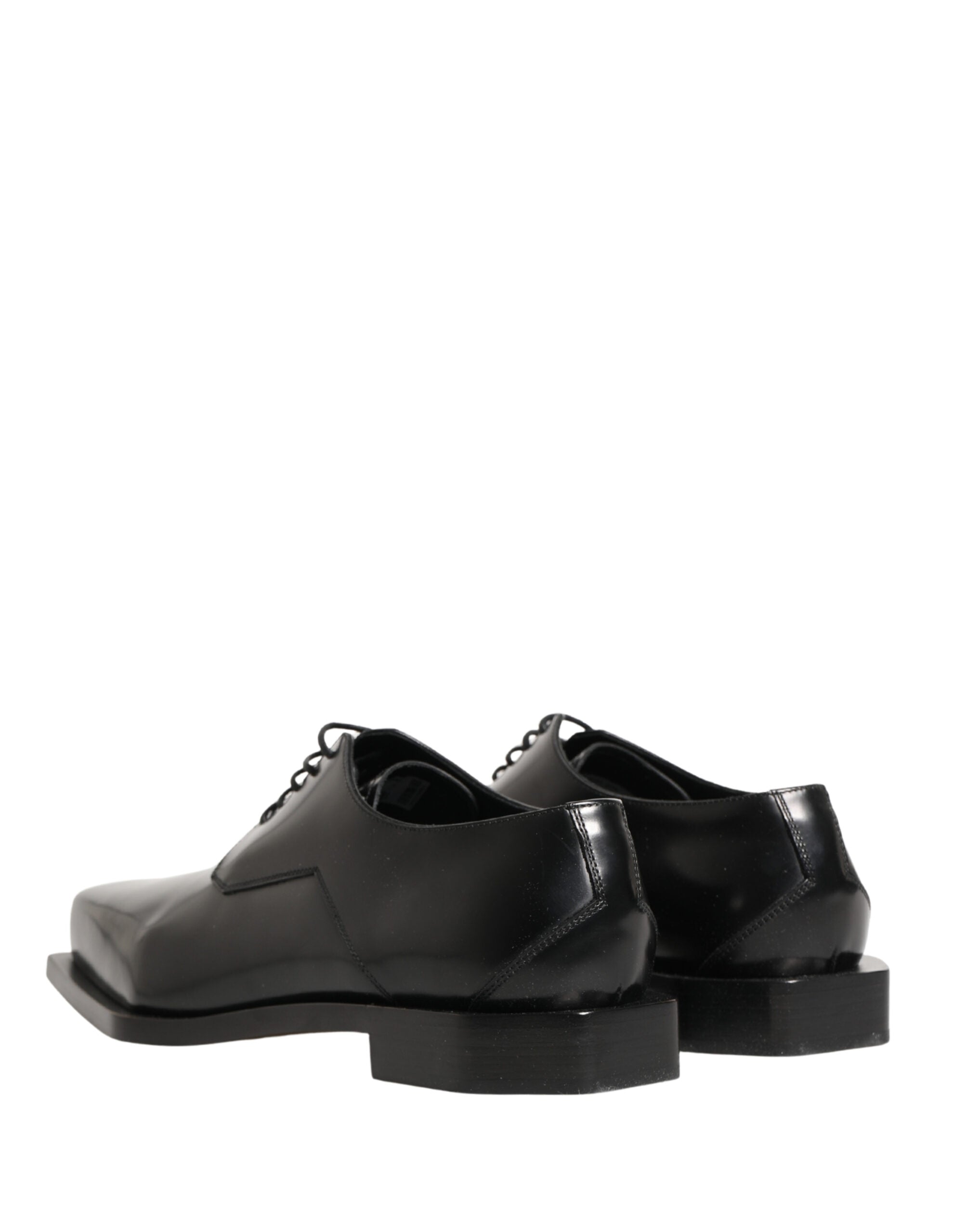 Dolce & Gabbana Black Matte Lace-Up Leather Dress Derby Shoes
