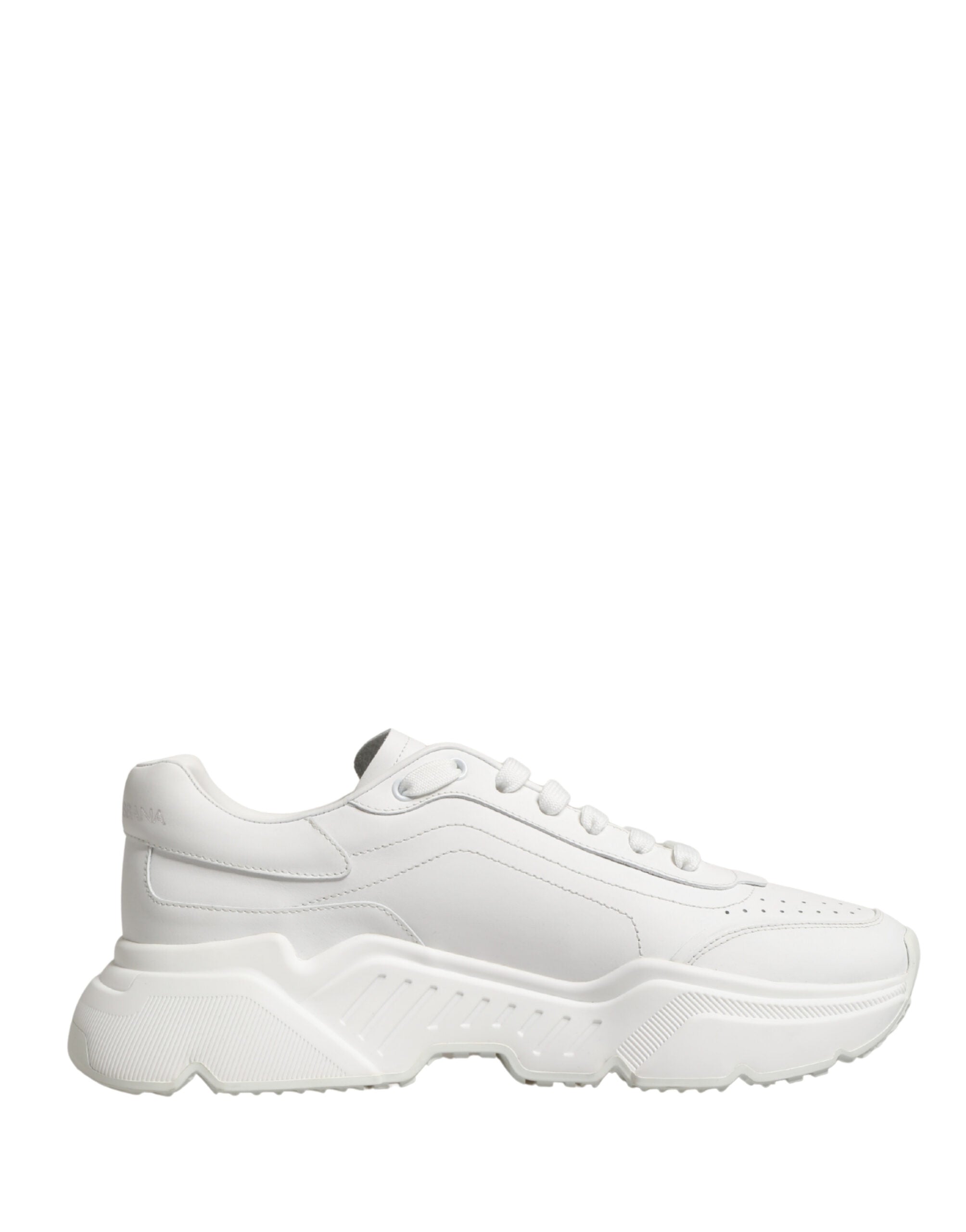 Dolce & Gabbana White Calfskin Leather Low Top Sneakers Shoes