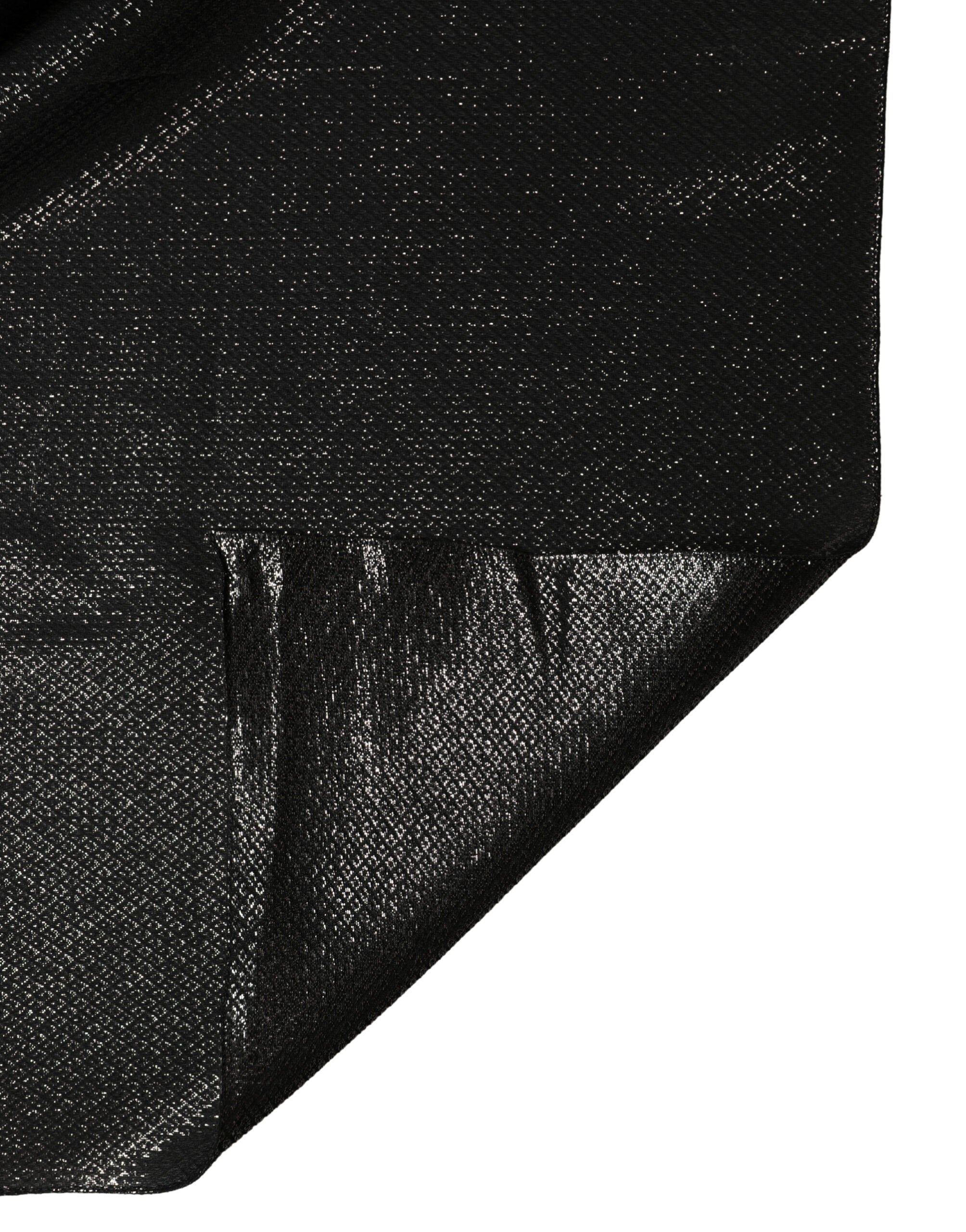 Dolce & Gabbana Black Silk Square Wrap Shawl Foulard 122cm x 120cm  Scarf