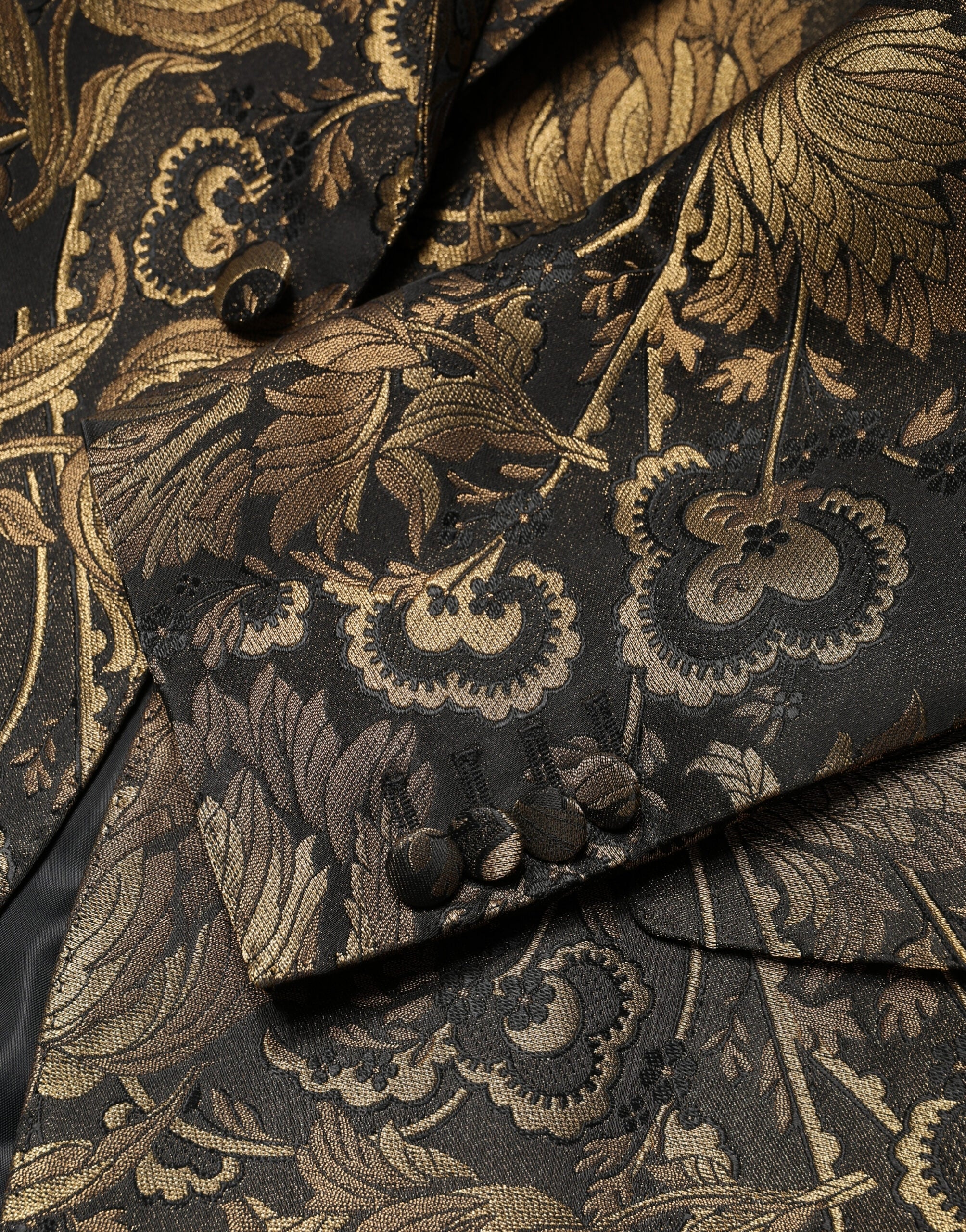 Dolce & Gabbana Gold Jacquard Single Breasted Tuxedo Blazer