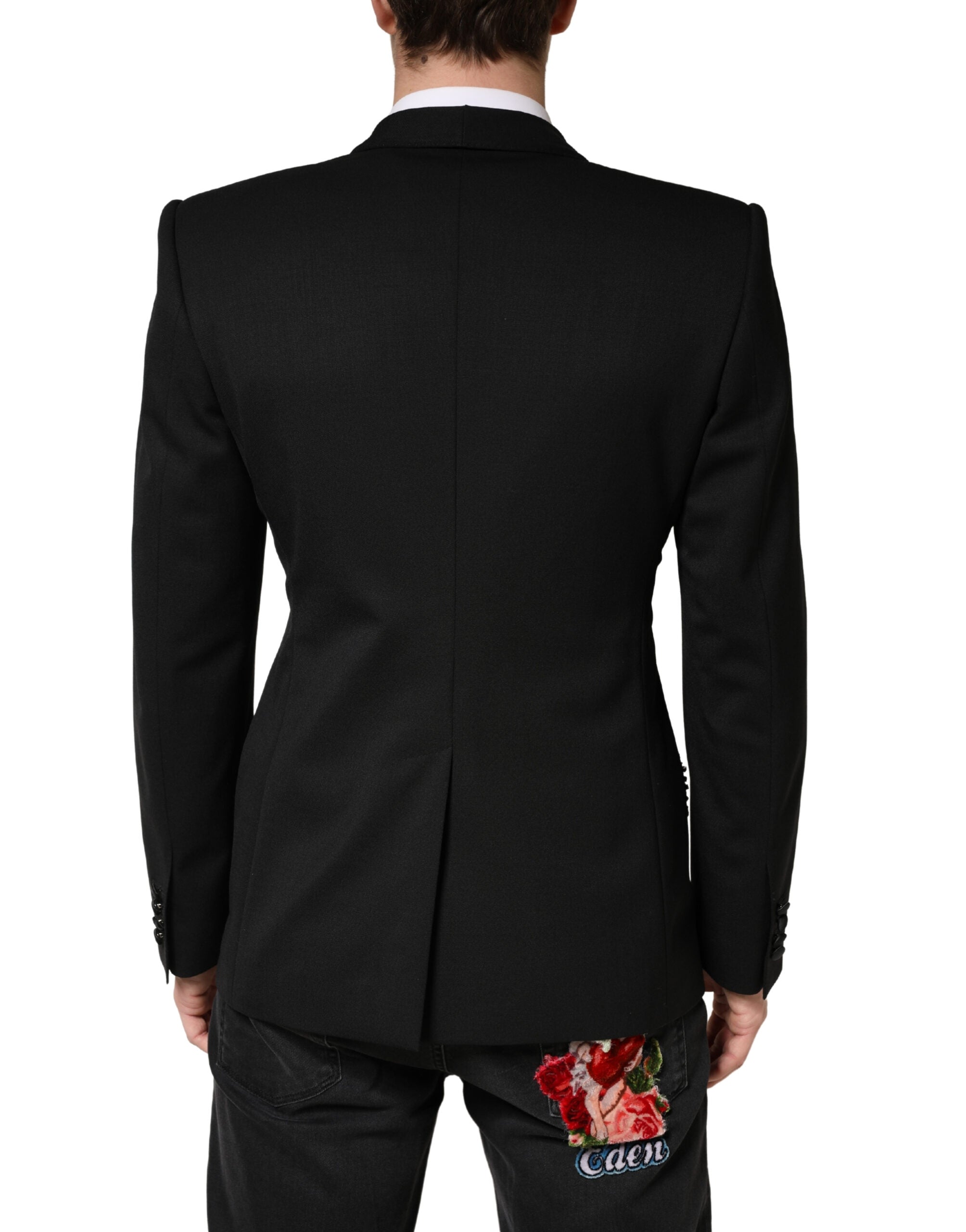 Dolce & Gabbana Black Embellished Single Breasted Blazer