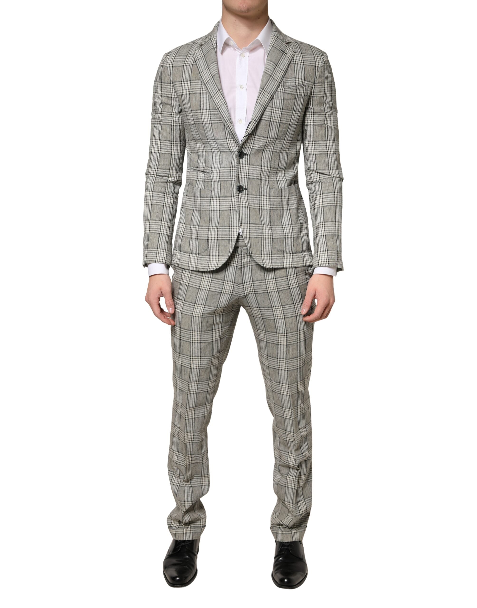 Domenico Tagliente Gray Single Breasted Formal 2 Piece Suit