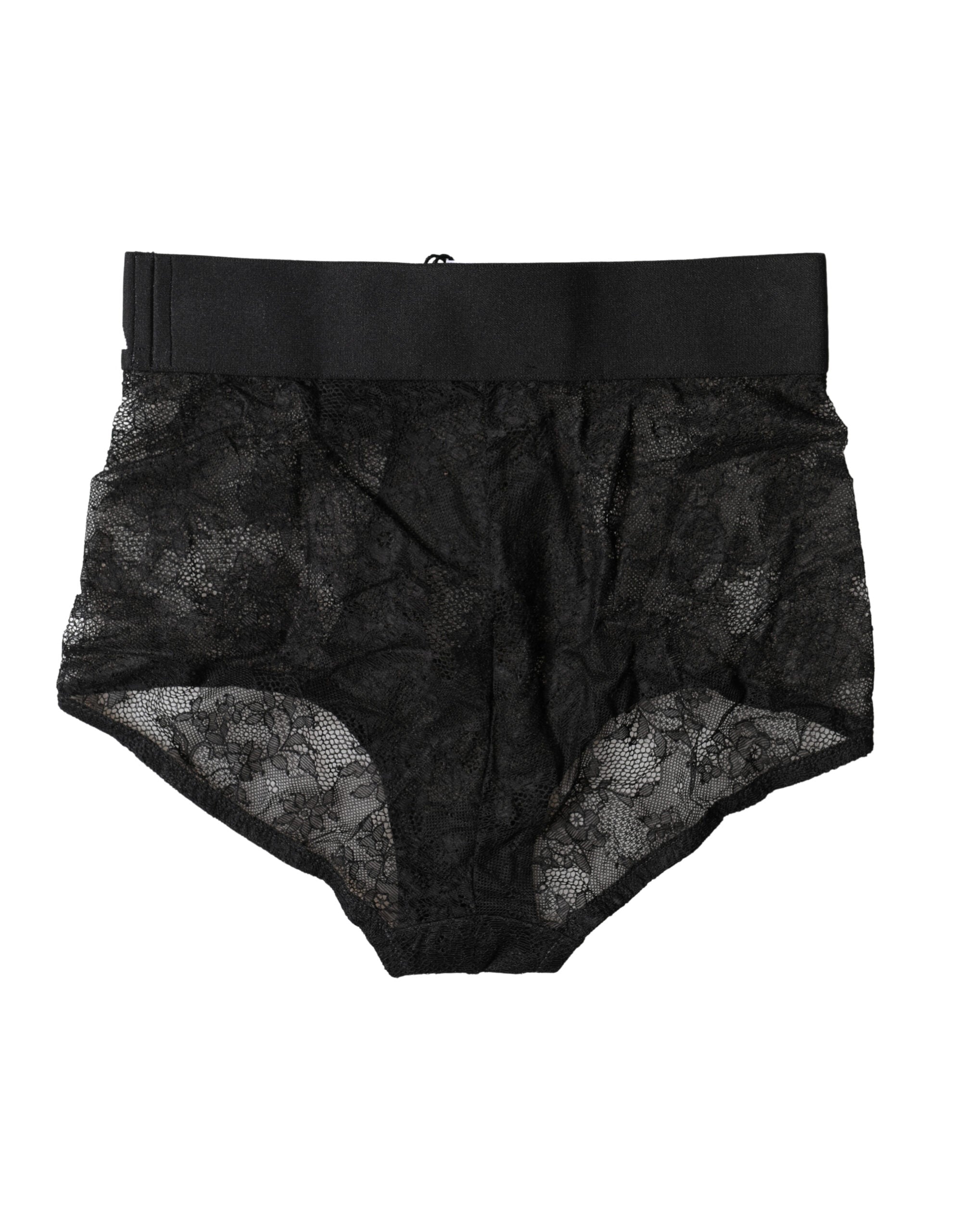 Dolce & Gabbana Black Logo Girdle High Waist Panty Underwear