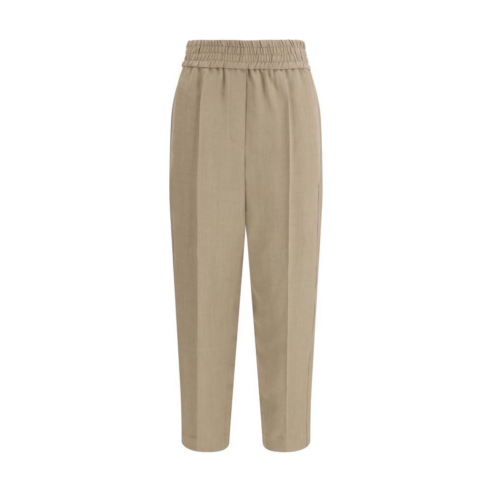 Brunello Cucinelli Beige Viscose Casual Pants