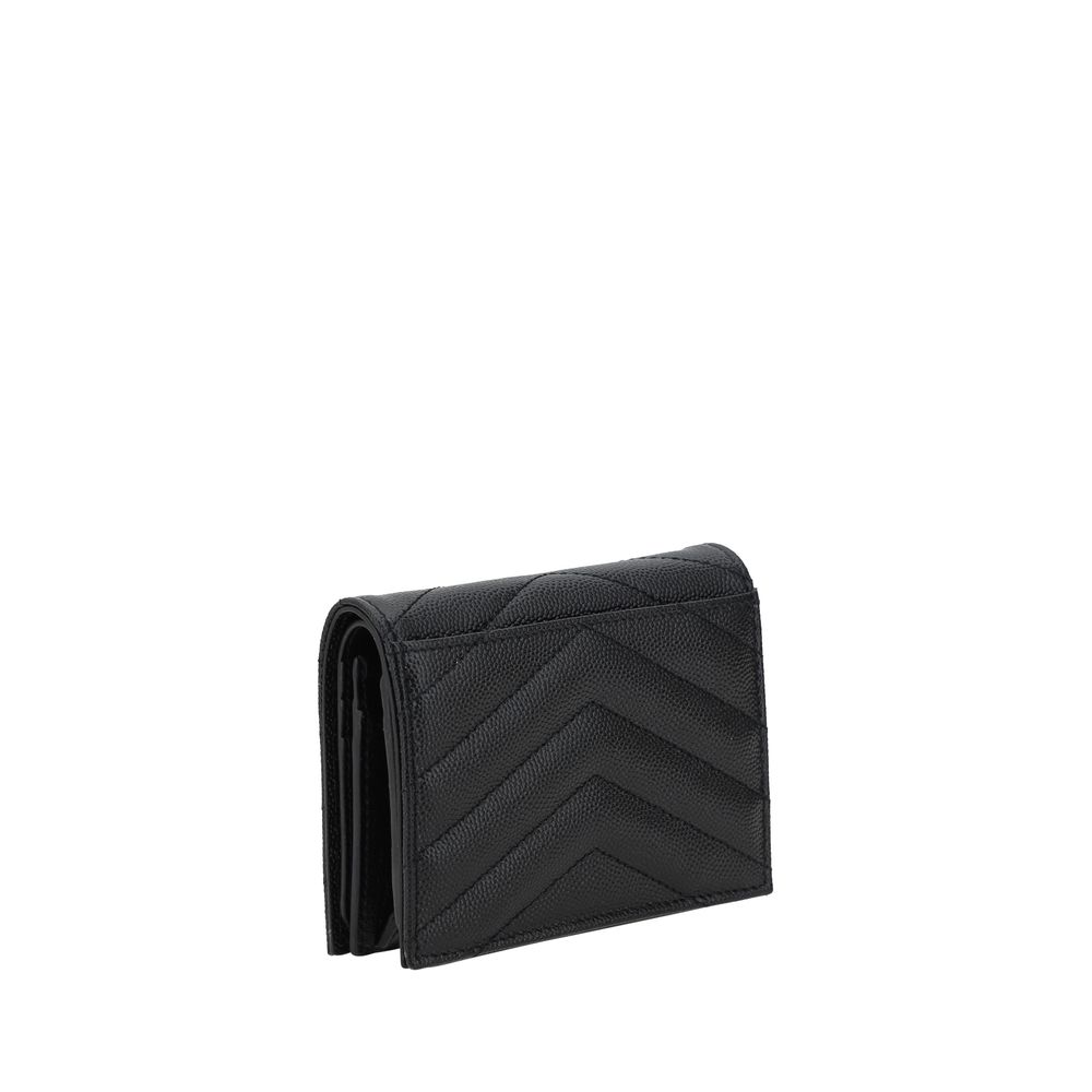 Saint Laurent Black Lamb Ovis Aries Aries Wallet - Luxe Nova